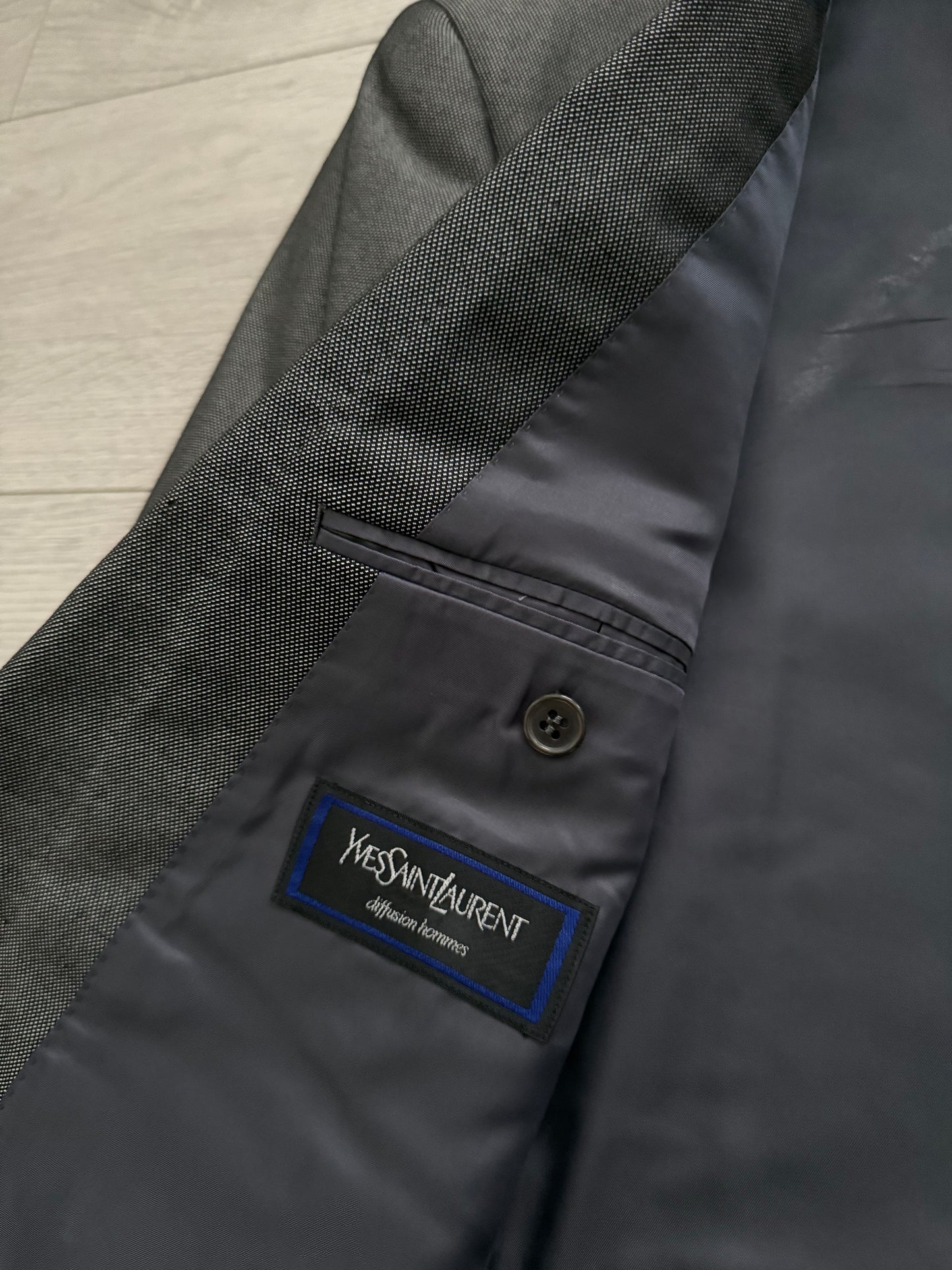 Yves Saint Laurent 1990s Double-Breasted Pleated Wool Suit - Size S Jacket / 30" Waist