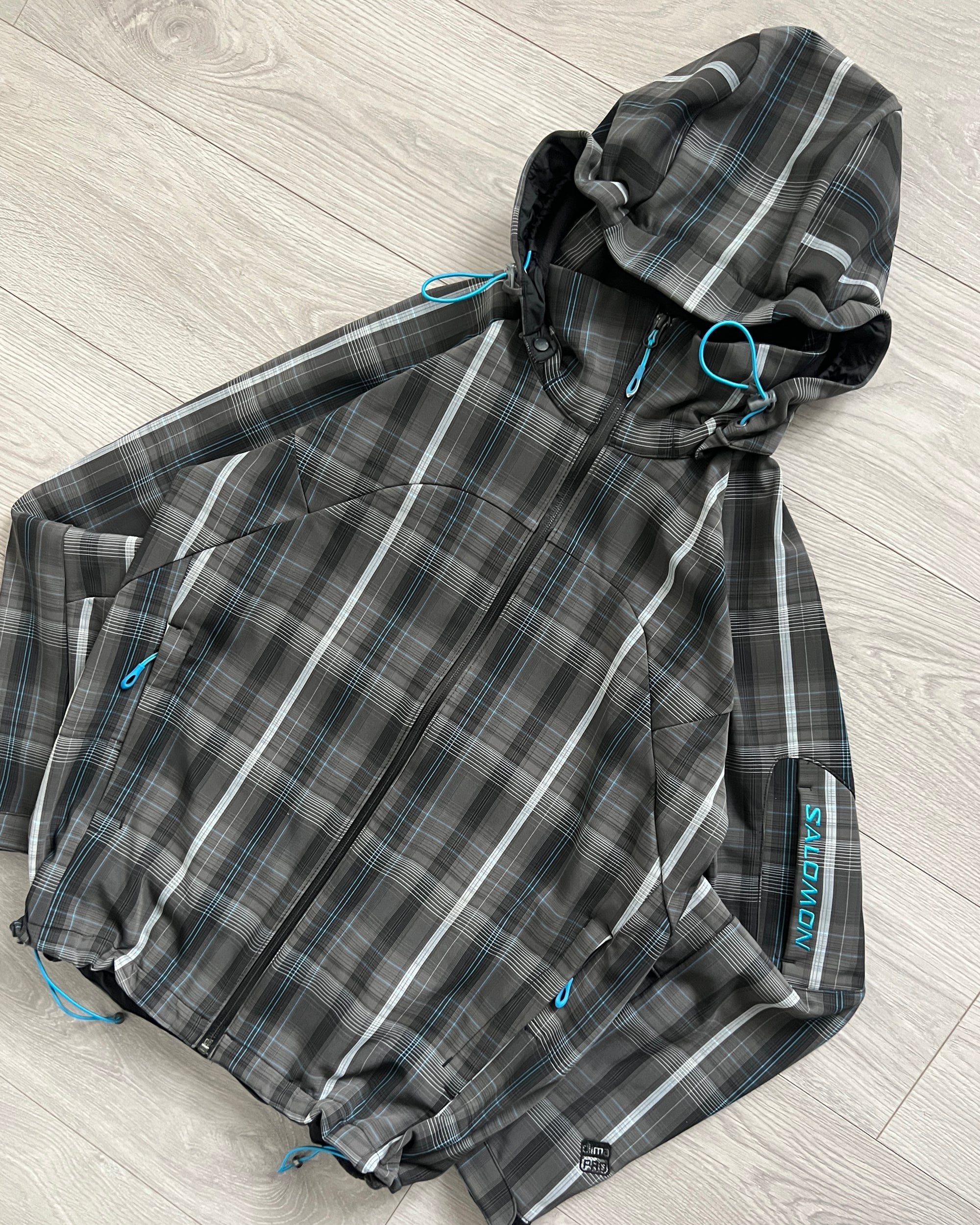 Salomon 00s Clima Pro Waterproof Softshell Grid Pattern Tech Jacket - Size S