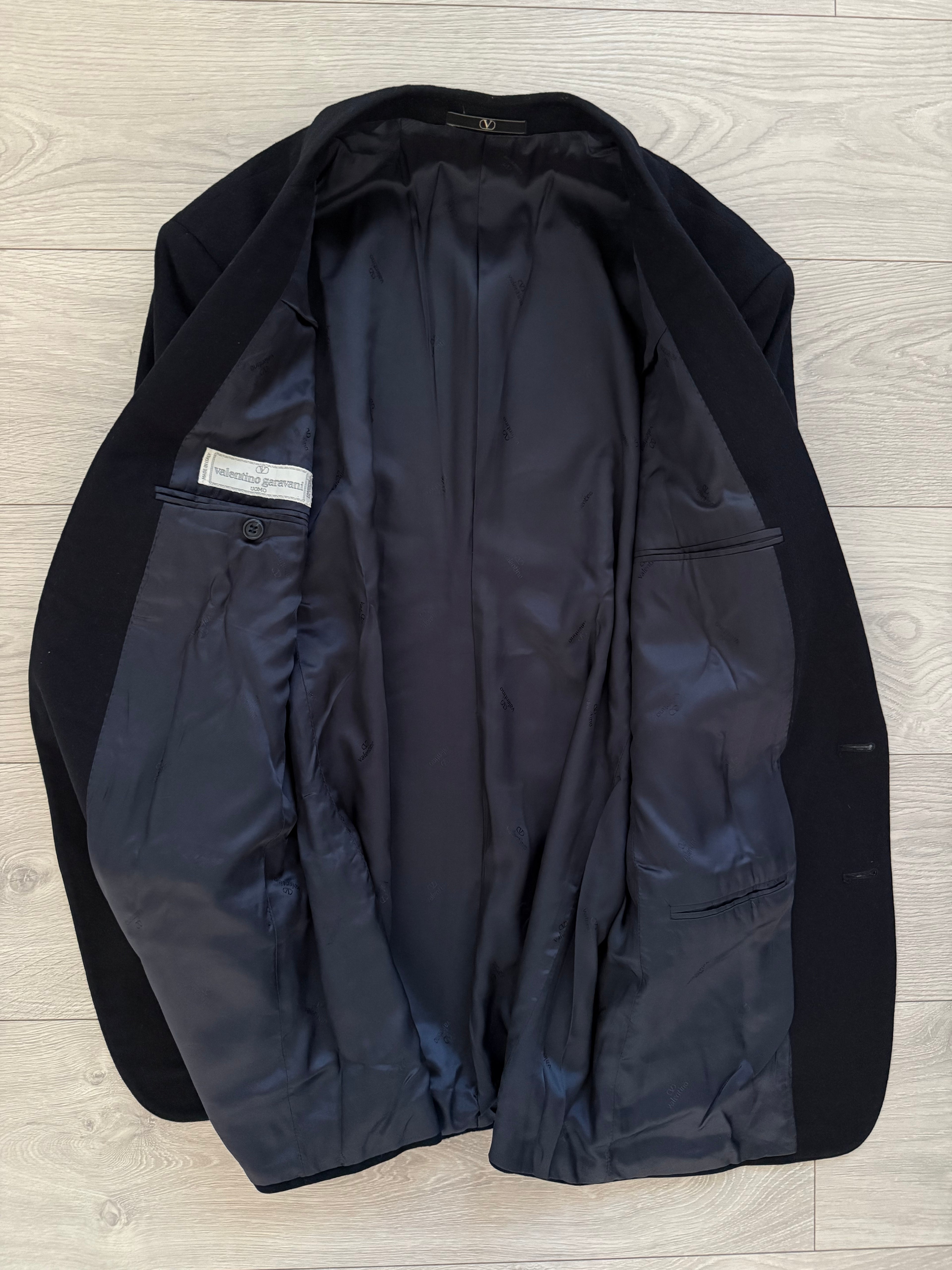 Valentino 1980s 2B Navy Wool Sports Blazer Jacket - Size L