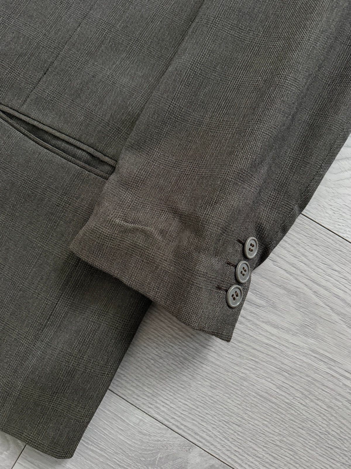 Giorgio Armani 1980s Peaked Lapel Double Breasted Wool Sport Jacket Blazer Brown - Size L