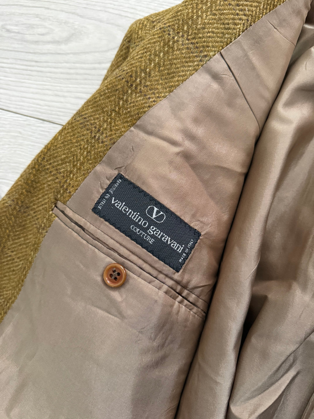 Valentino 1980s Peaked Lapel Double Breasted Wool Jacket  - Size M