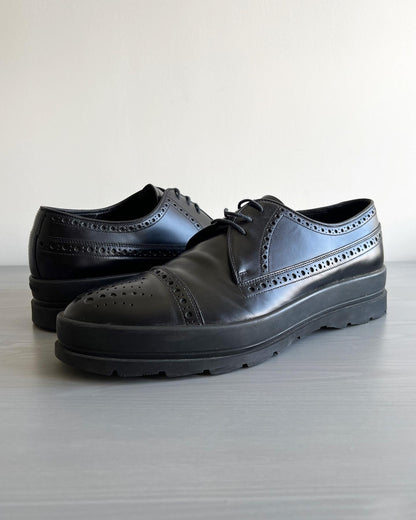 Prada Rubber Sole Brogue Derby Shoes - Size US10