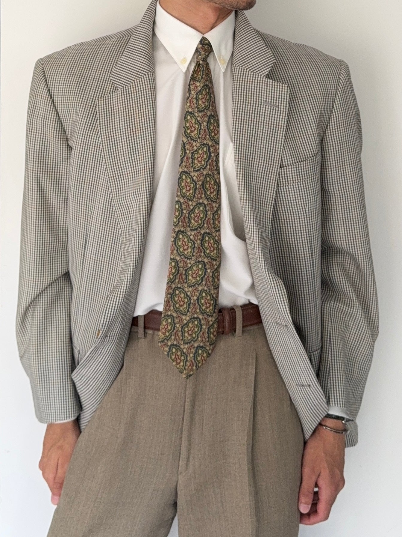 Burberry 1980s 2B Silk Wool Sports Blazer Jacket - Size XXL