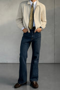 Giorgio Armani 1990s Black Label Cream Harrington Jacket - Size M