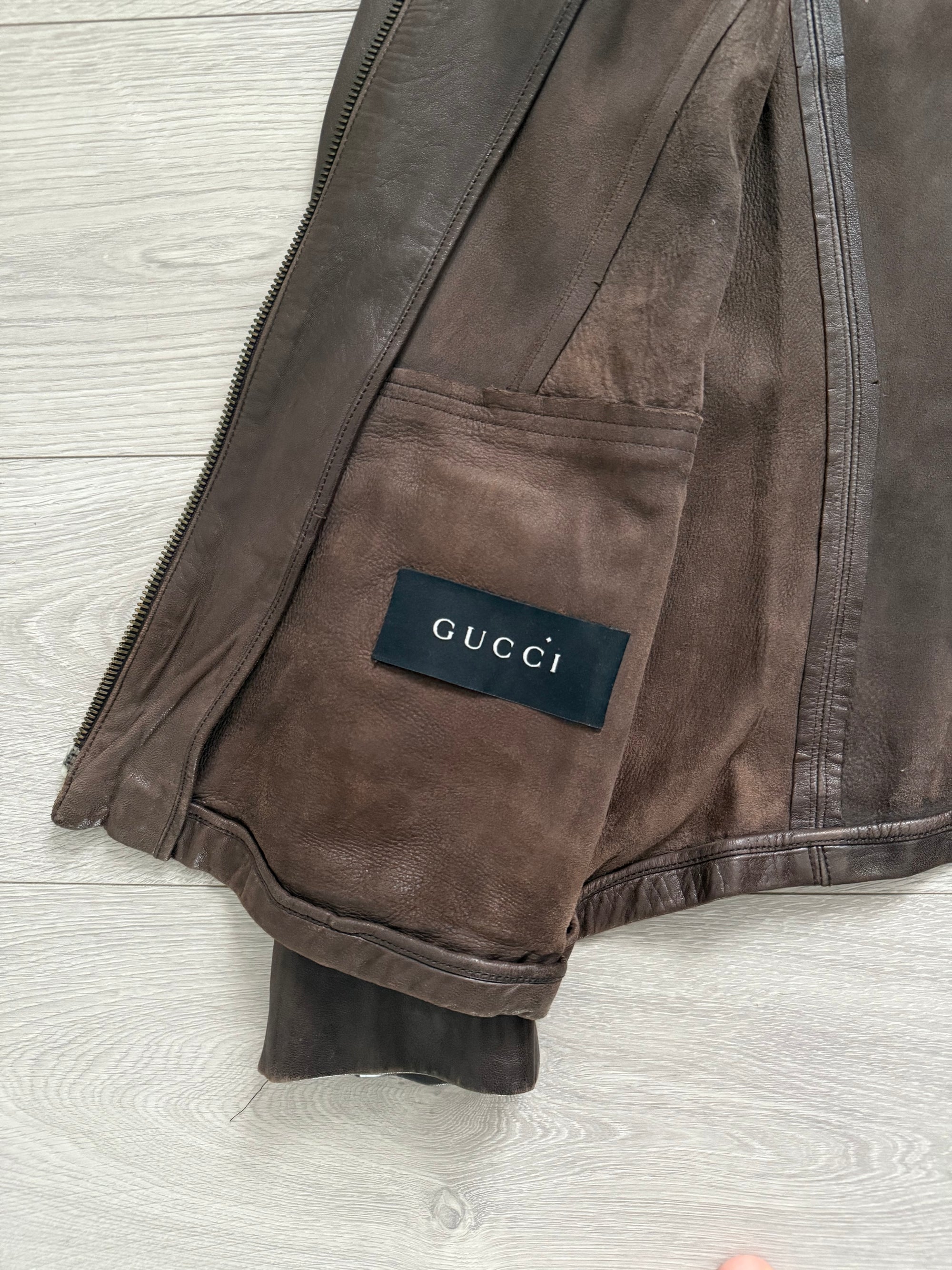 Gucci by Tom Ford SS2004 Western Leather Patchwork Jacket - Size M