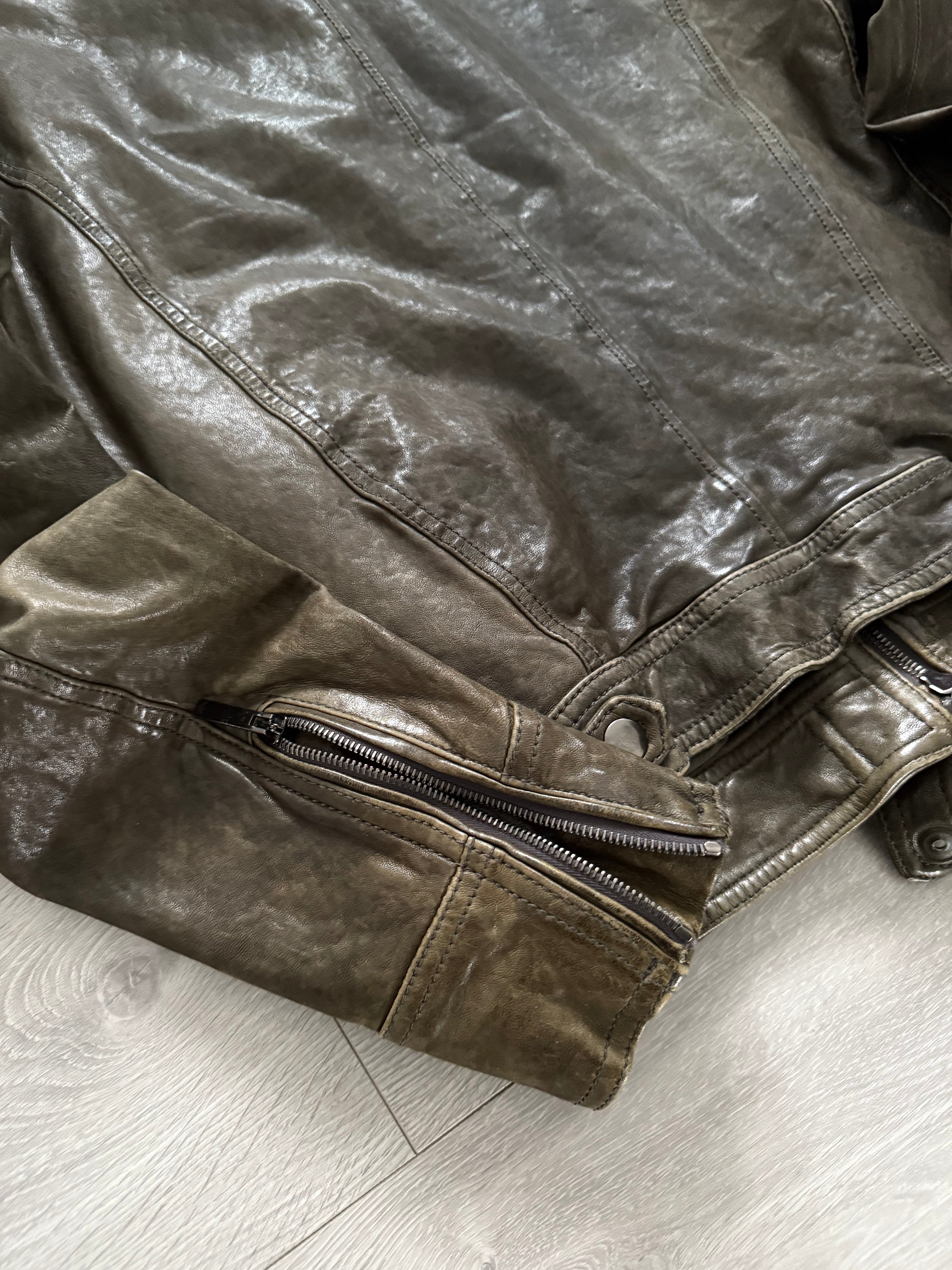 Emporio Armani 00s Leather Jacket - Size M