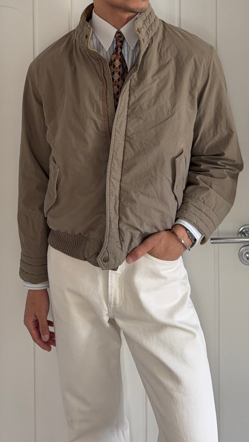 Valentino 1980s Padded Cotton Bomber Jacket - Size S
