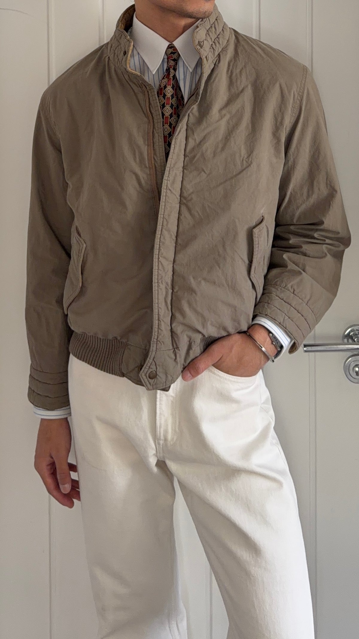 Valentino 1980s Padded Cotton Bomber Jacket - Size S