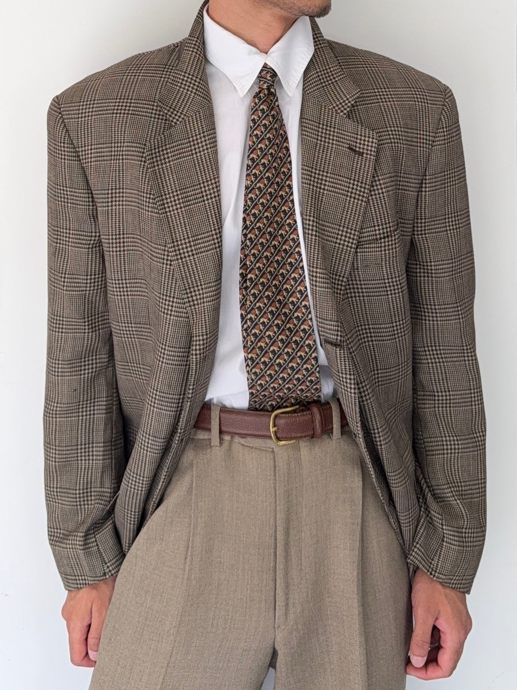 Valentino 1980s Wool Check Sports Jacket Blazer - Size XXL