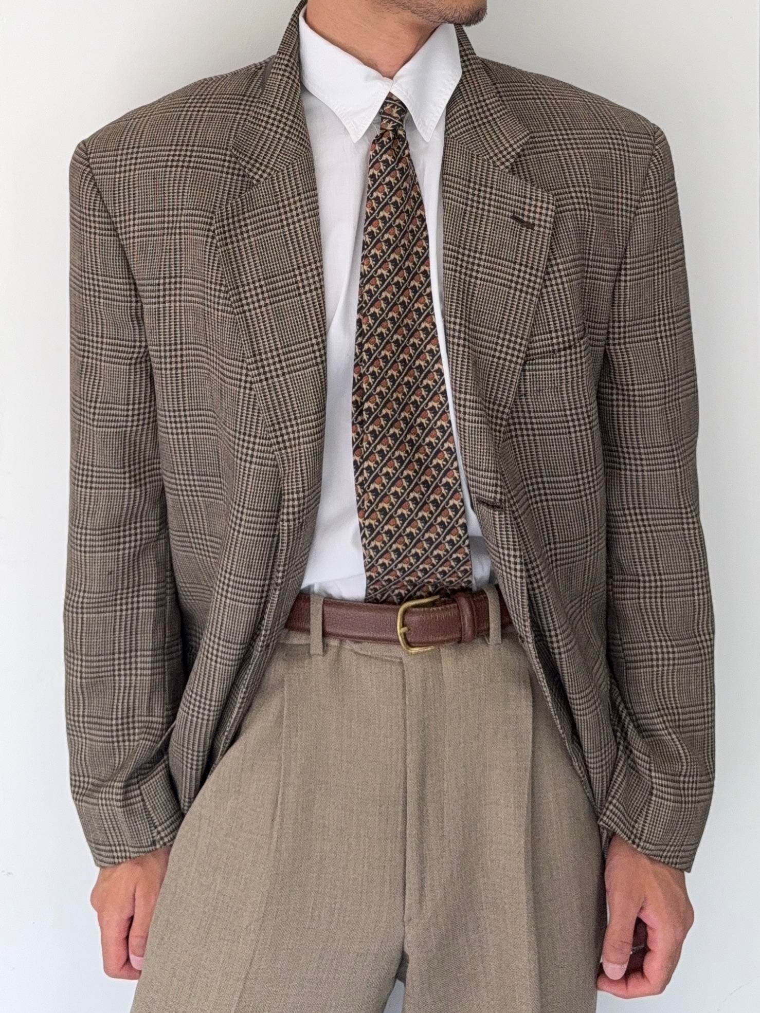 Valentino 1980s Wool Check Sports Jacket Blazer - Size XXL
