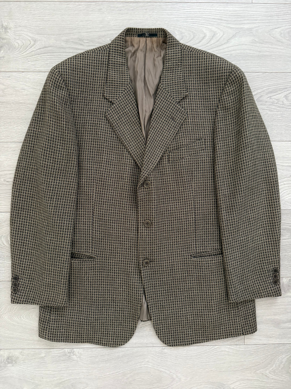 Valentino 1980s Textured 3B Wool Sports Blazer Jacket - Size XXL