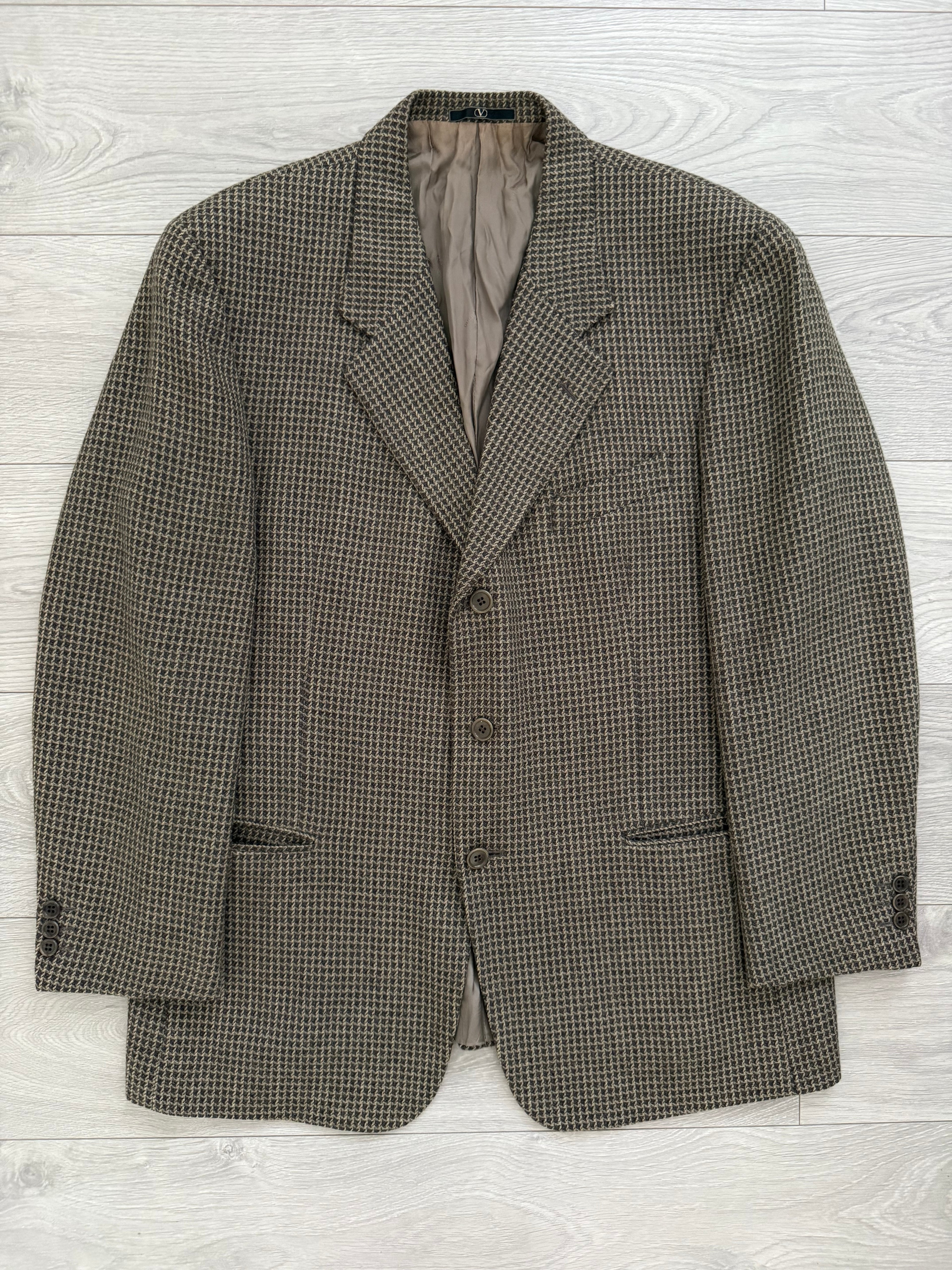 Valentino 1980s Textured 3B Wool Sports Blazer Jacket - Size XXL