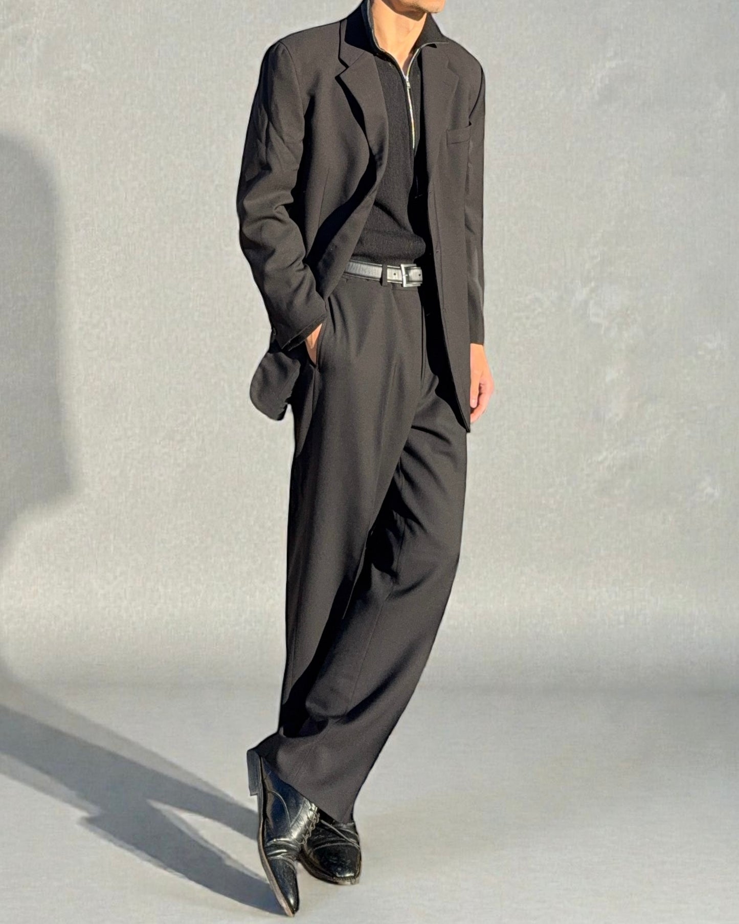 Emporio Armani 2001 3B Black Wool Suit - L Jacket / 34" Waist