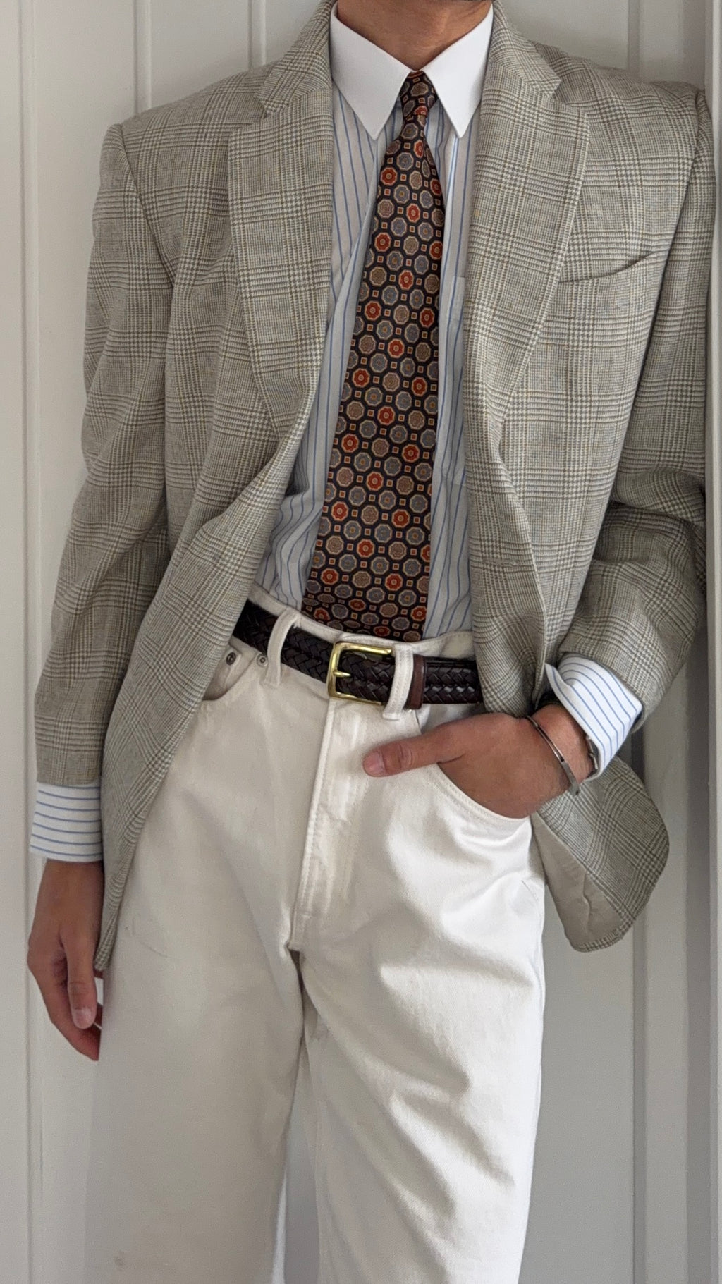 Valentino 1990s 2B Check Wool Sport Jacket Blazer - Size M