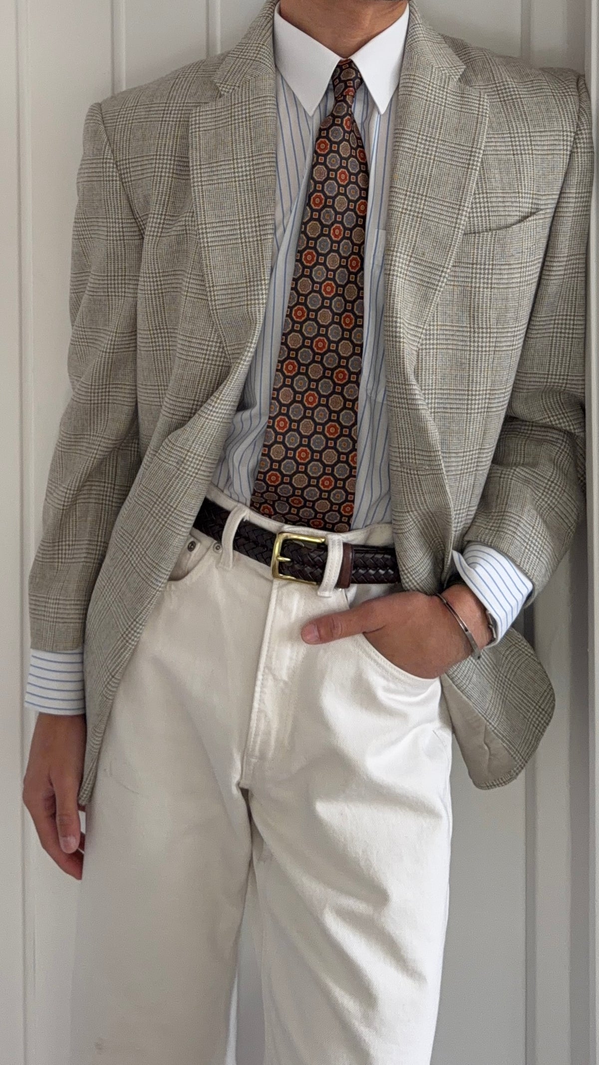 Valentino 1990s 2B Check Wool Sport Jacket Blazer - Size M