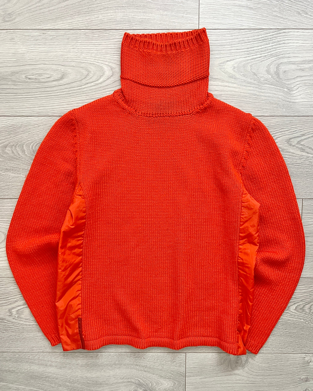 Prada Sport FW1999 Nylon Panelled High Neck Knit Sweater - Size S
