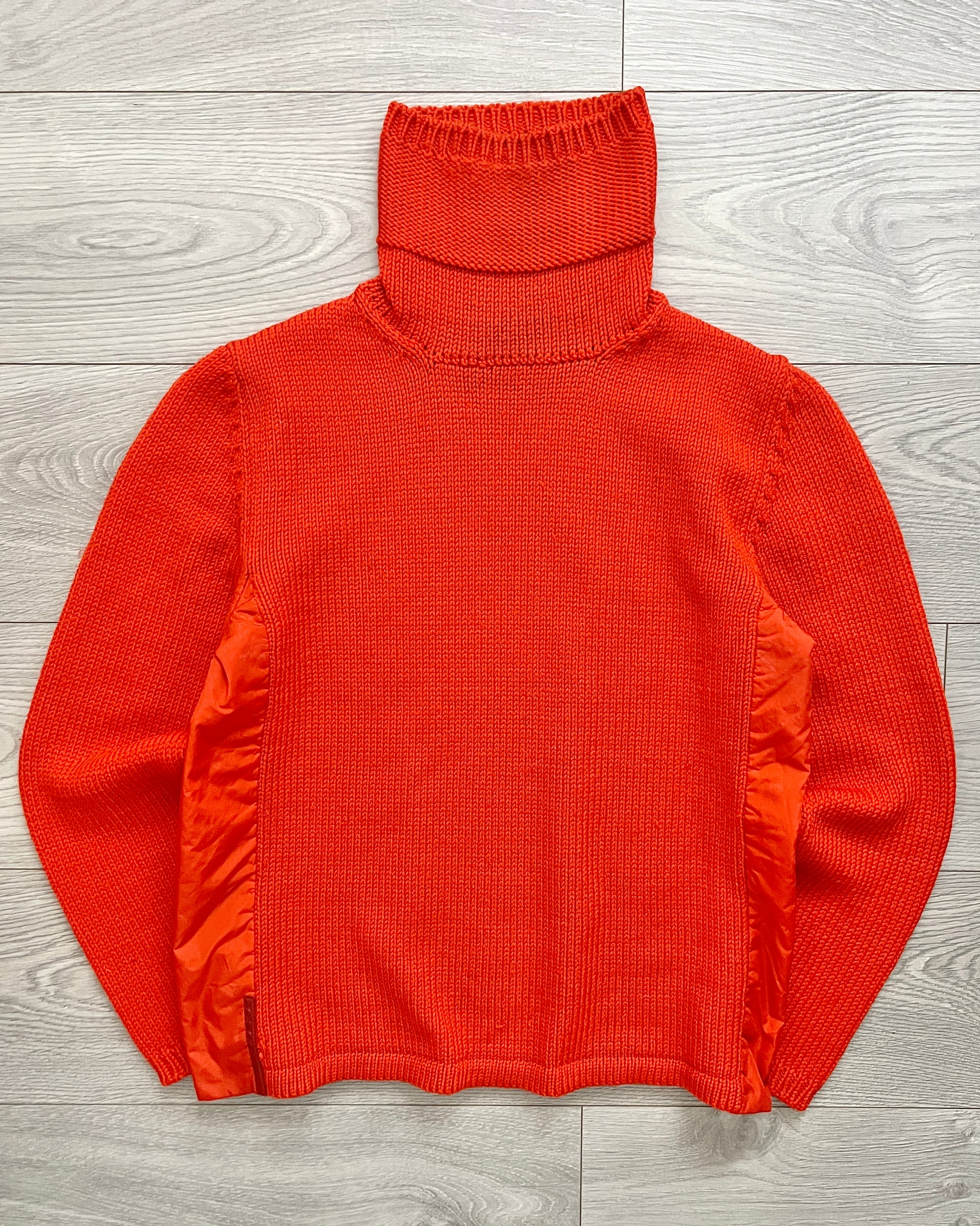 Prada Sport FW1999 Nylon Panelled High Neck Knit Sweater - Size S
