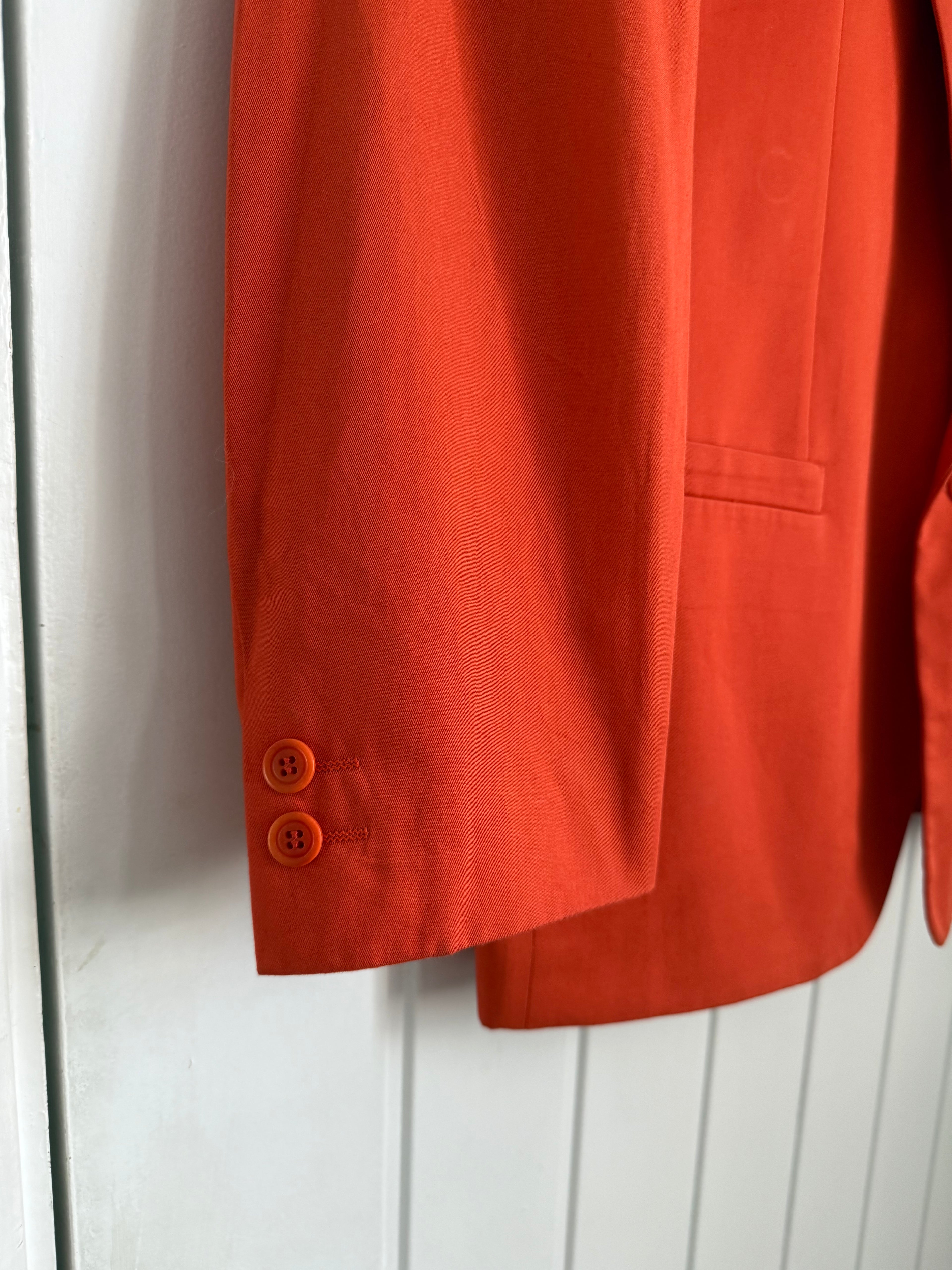 Versace 1980s 1B Orange Cotton Sport Jacket Blazer - Size L
