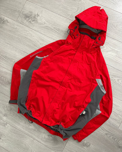 Salomon 00s Red Tri-Tone Waterproof Technical SmartSkin Jacket - Size L