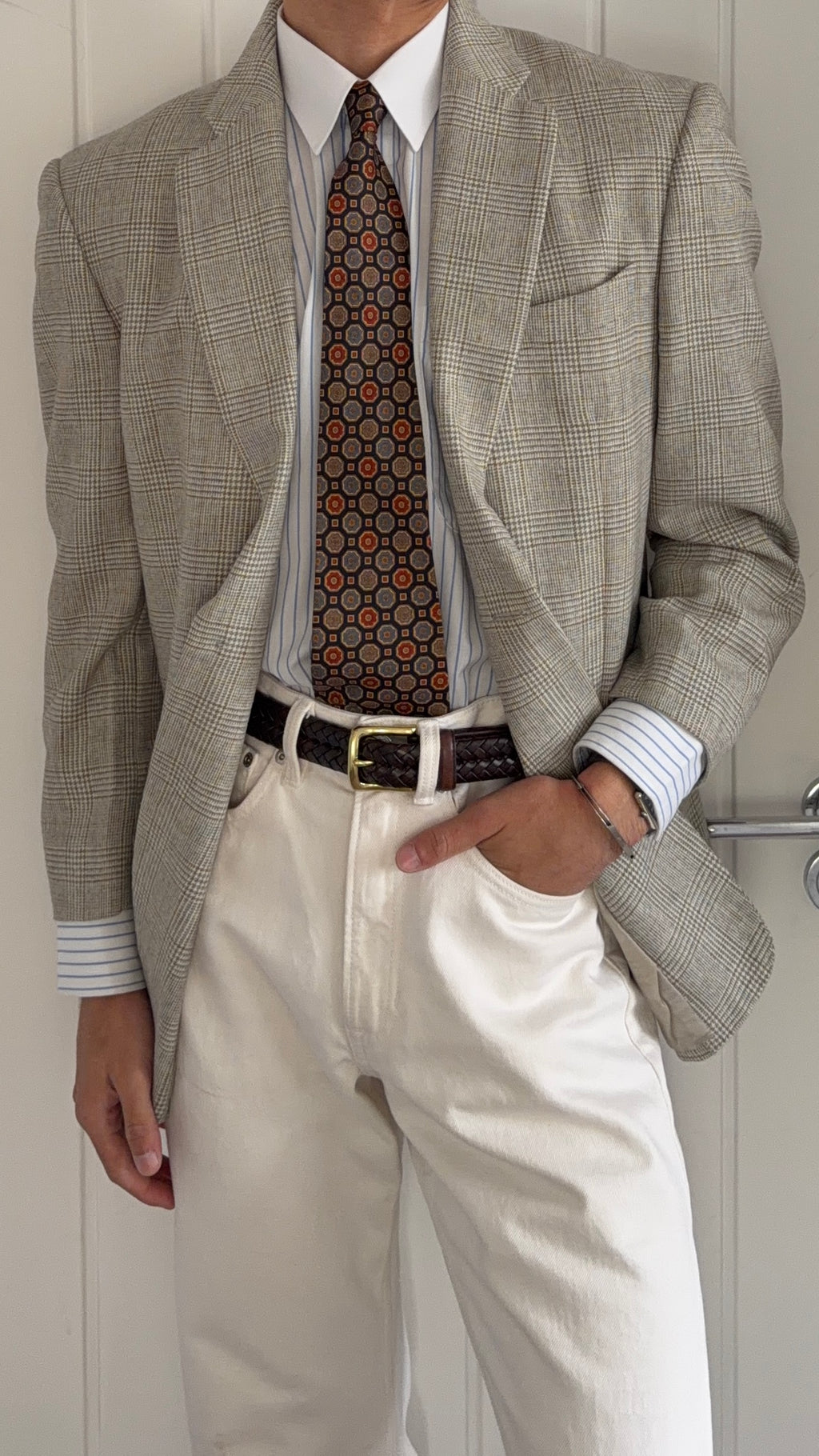 Valentino 1990s 2B Check Wool Sport Jacket Blazer - Size M