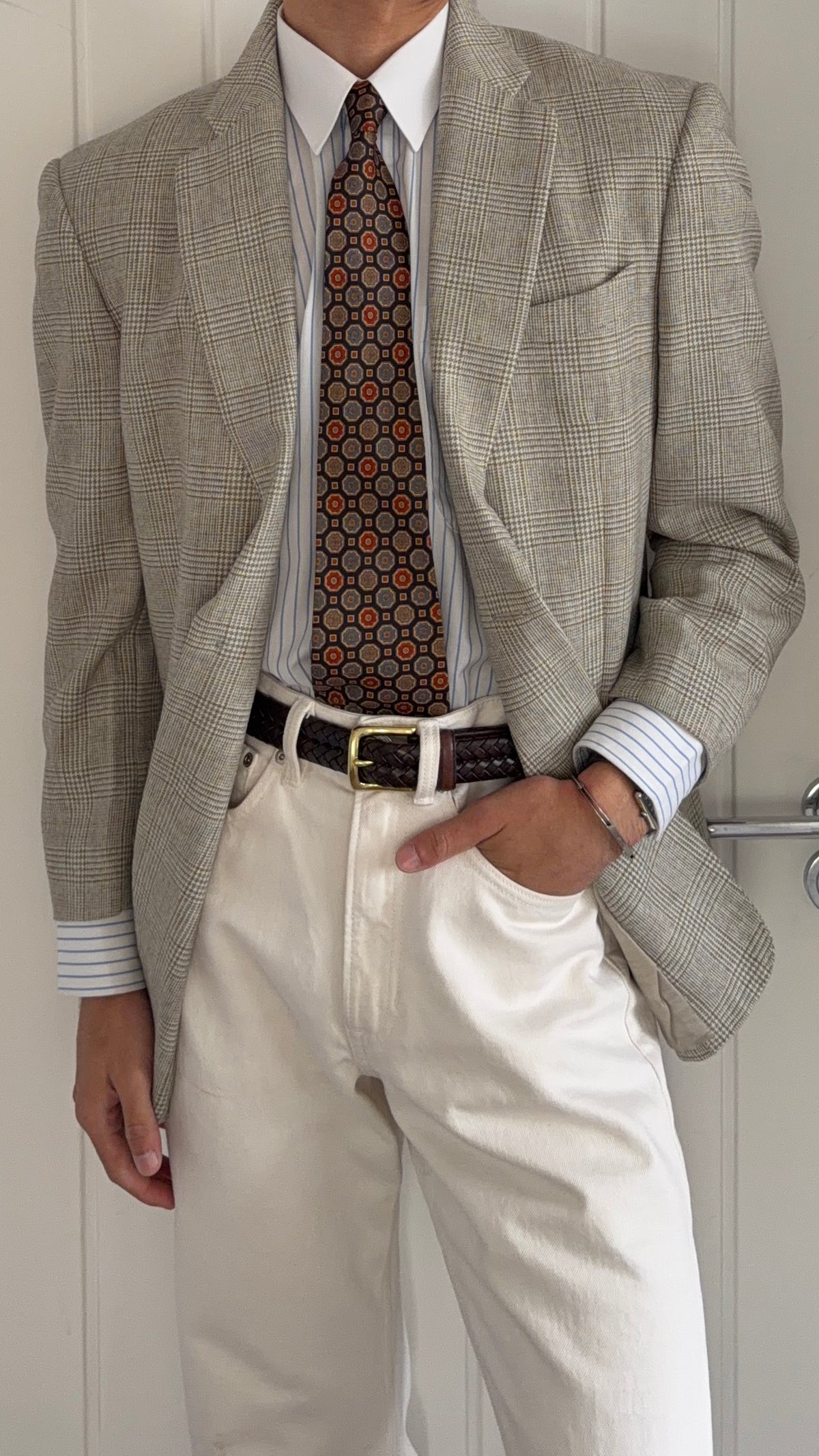 Valentino 1990s 2B Check Wool Sport Jacket Blazer - Size M
