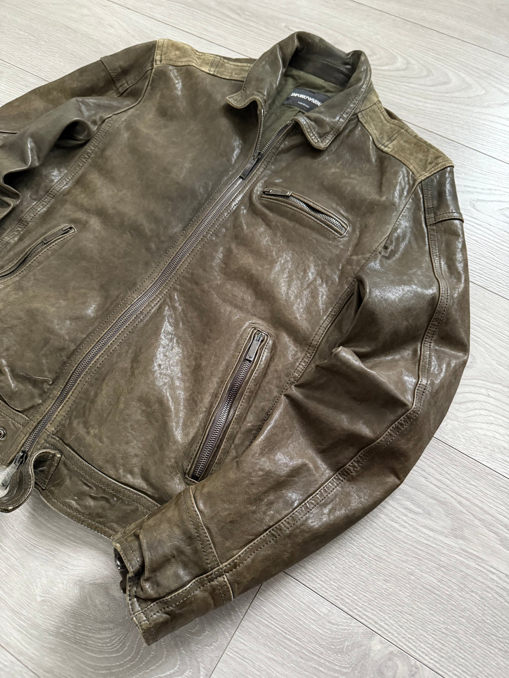 Emporio Armani 00s Leather Jacket - Size M