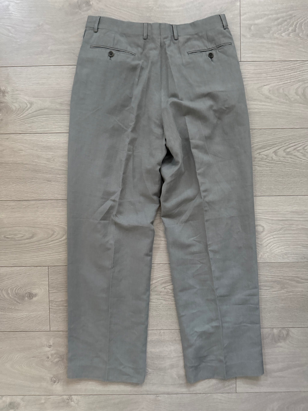 Giorgio Armani 1980s 3B Linen Blend Suit Grey - Size L Jacket / 32" Waist