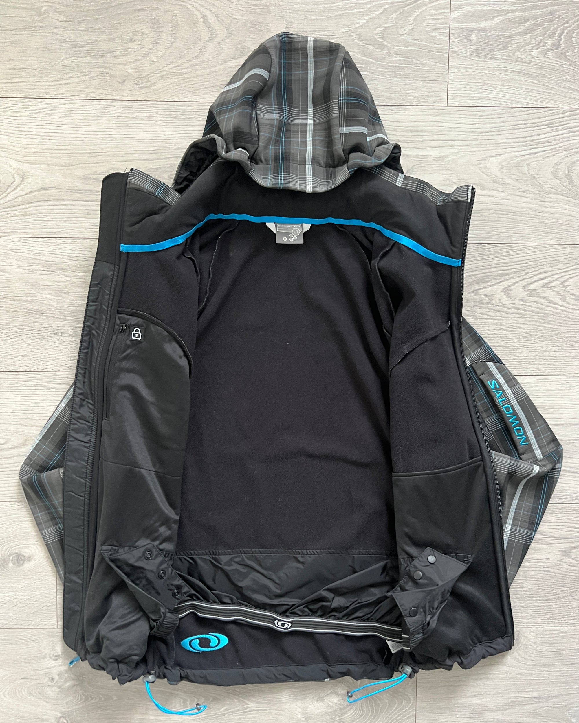 Salomon 00s Clima Pro Waterproof Softshell Grid Pattern Tech Jacket - Size S