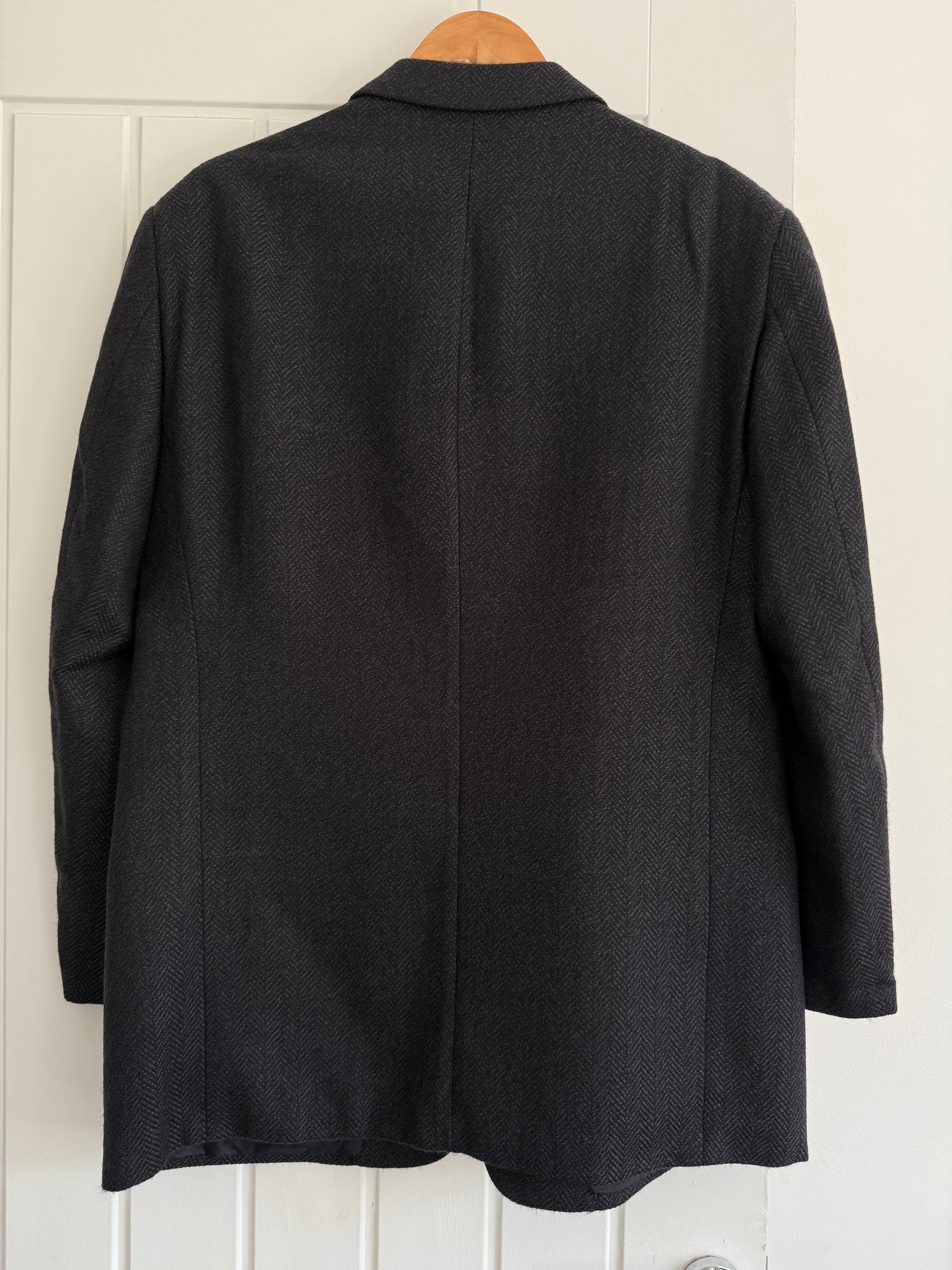 Armani 1990s 3B Herringbone Wool Sports Jacket Blazer - Size XL