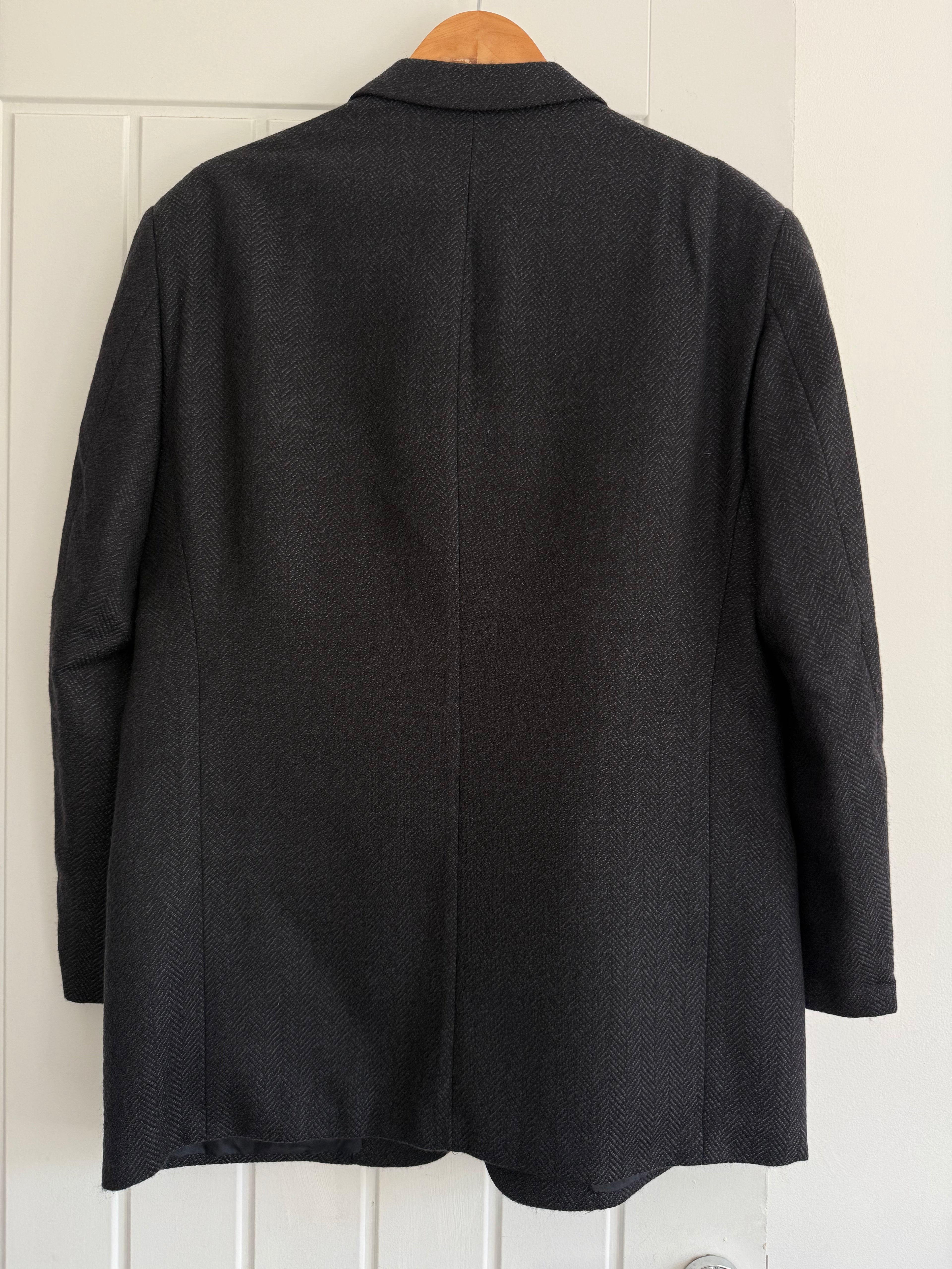 Armani 1990s 3B Herringbone Wool Sports Jacket Blazer - Size XL