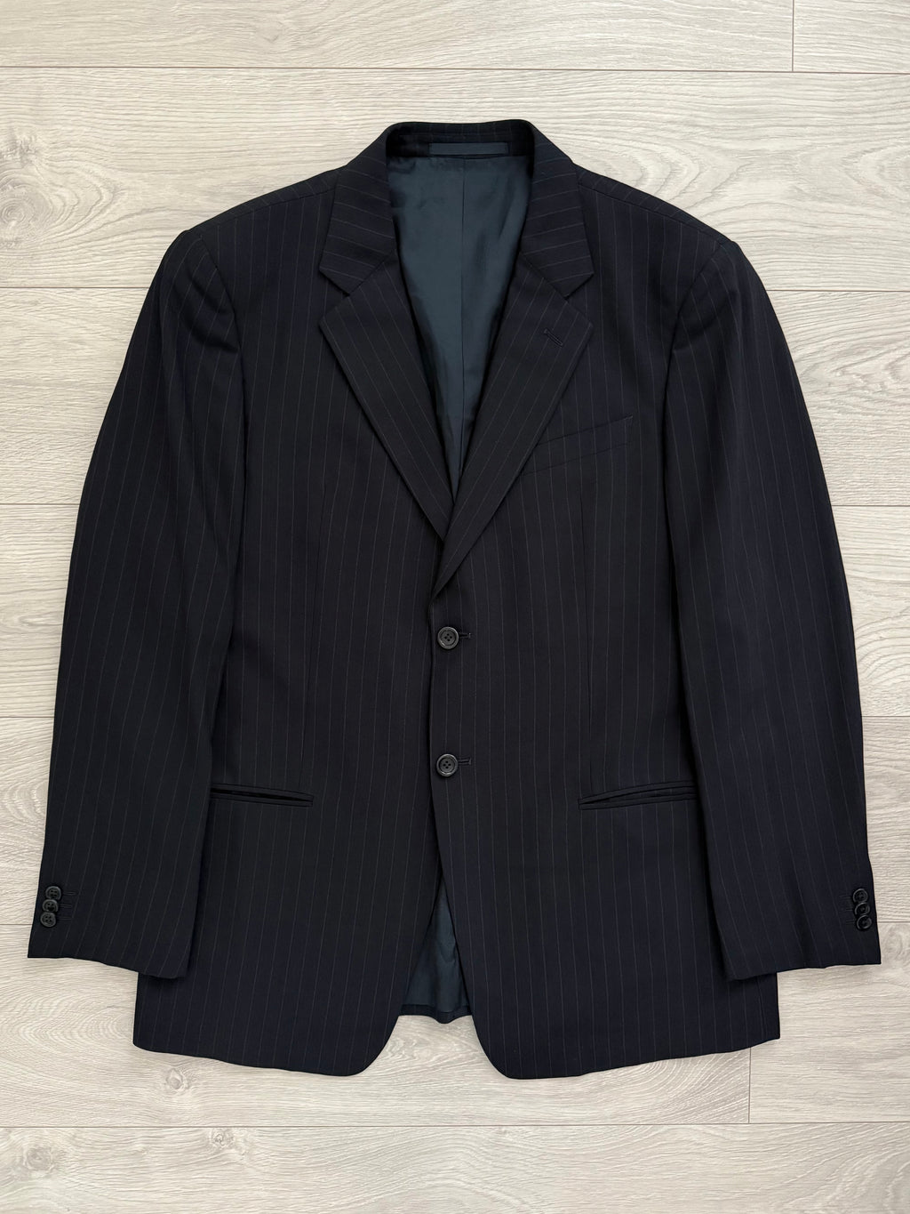 Armani 1990s Striped Wool Pleated Suit - Size XL Jacket / 36" Waist