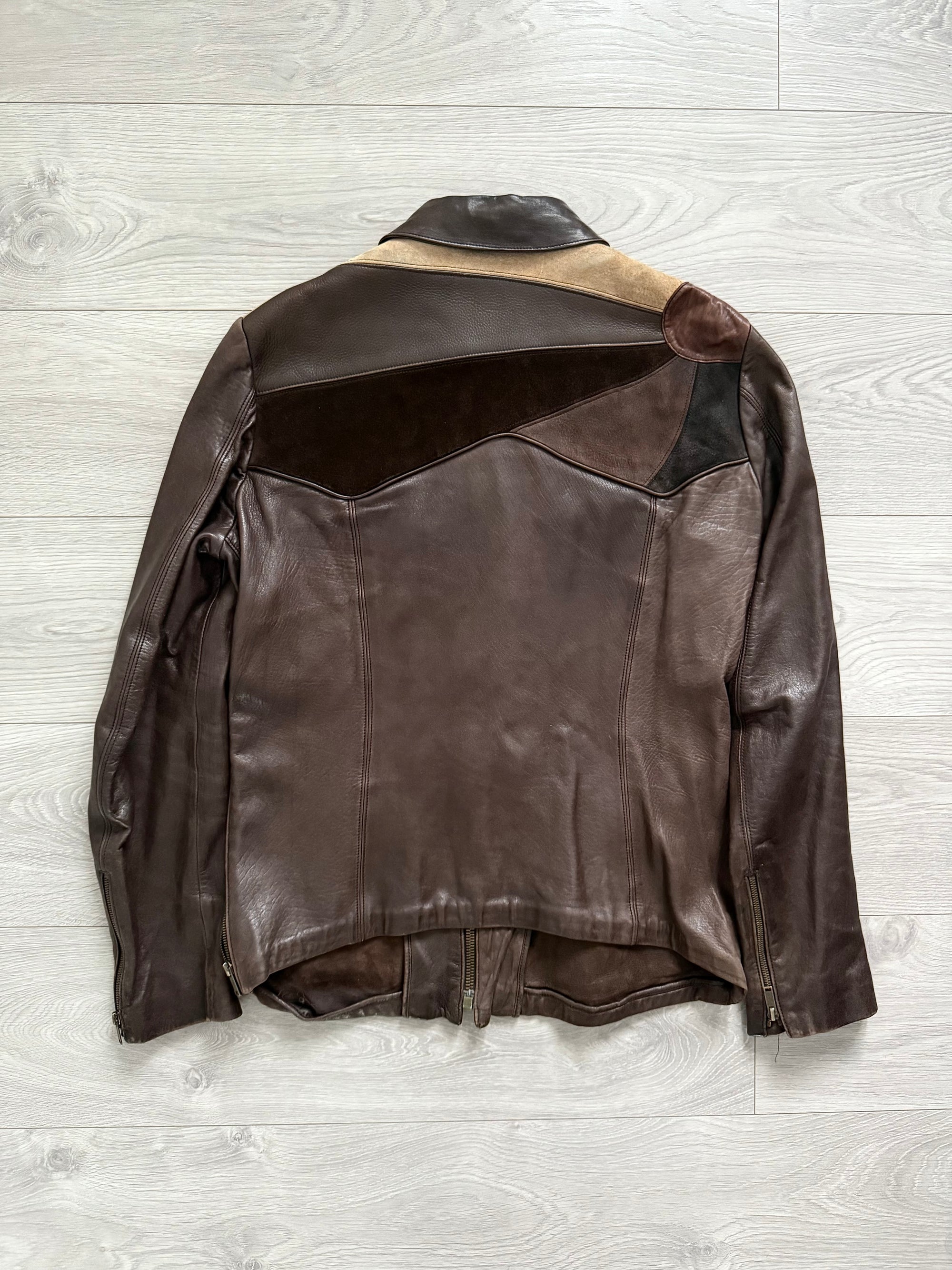 Gucci by Tom Ford SS2004 Western Leather Patchwork Jacket - Size M