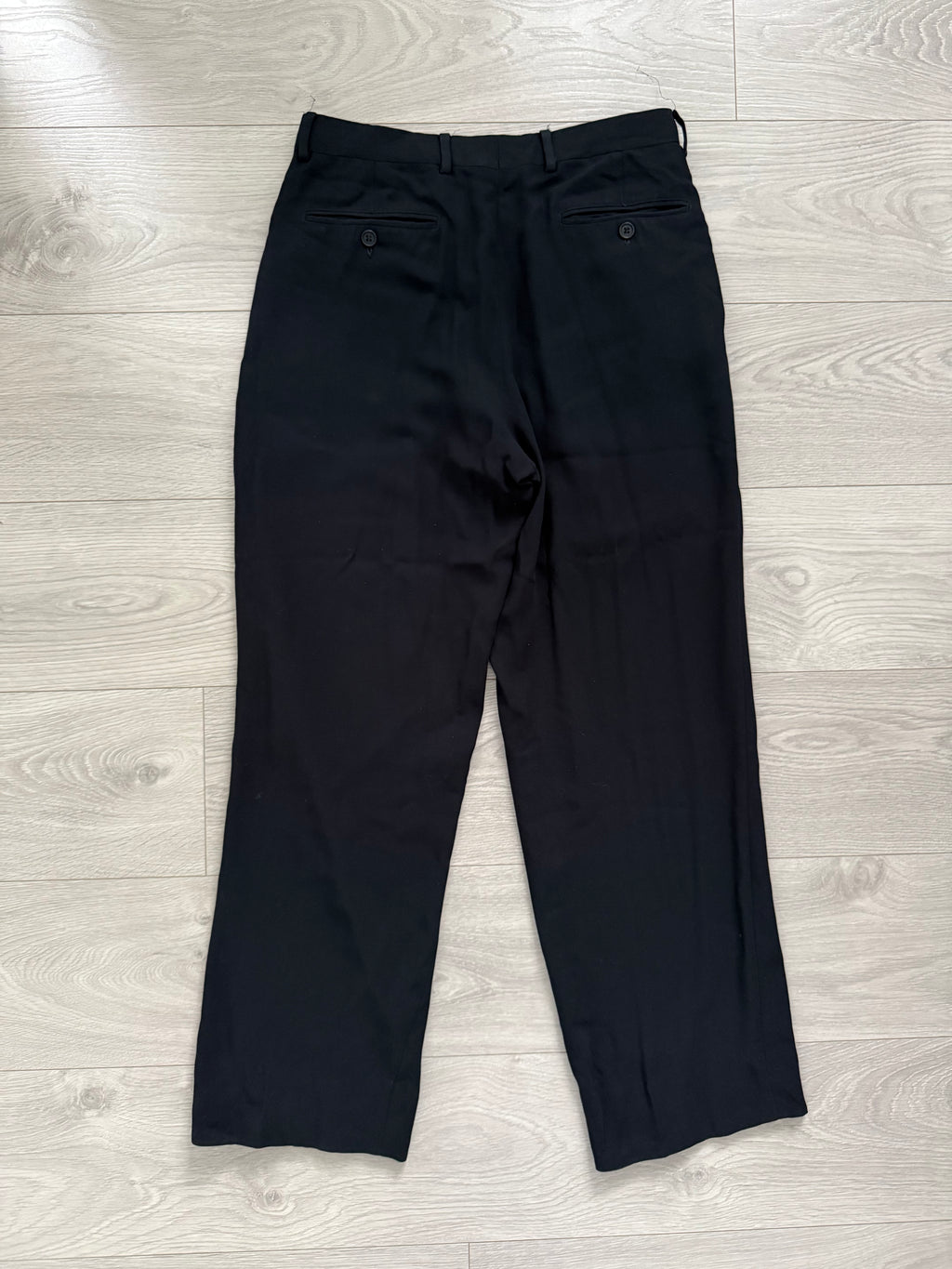 Emporio Armani 1990s Double Pleated Draped Wool Pants - Size 30