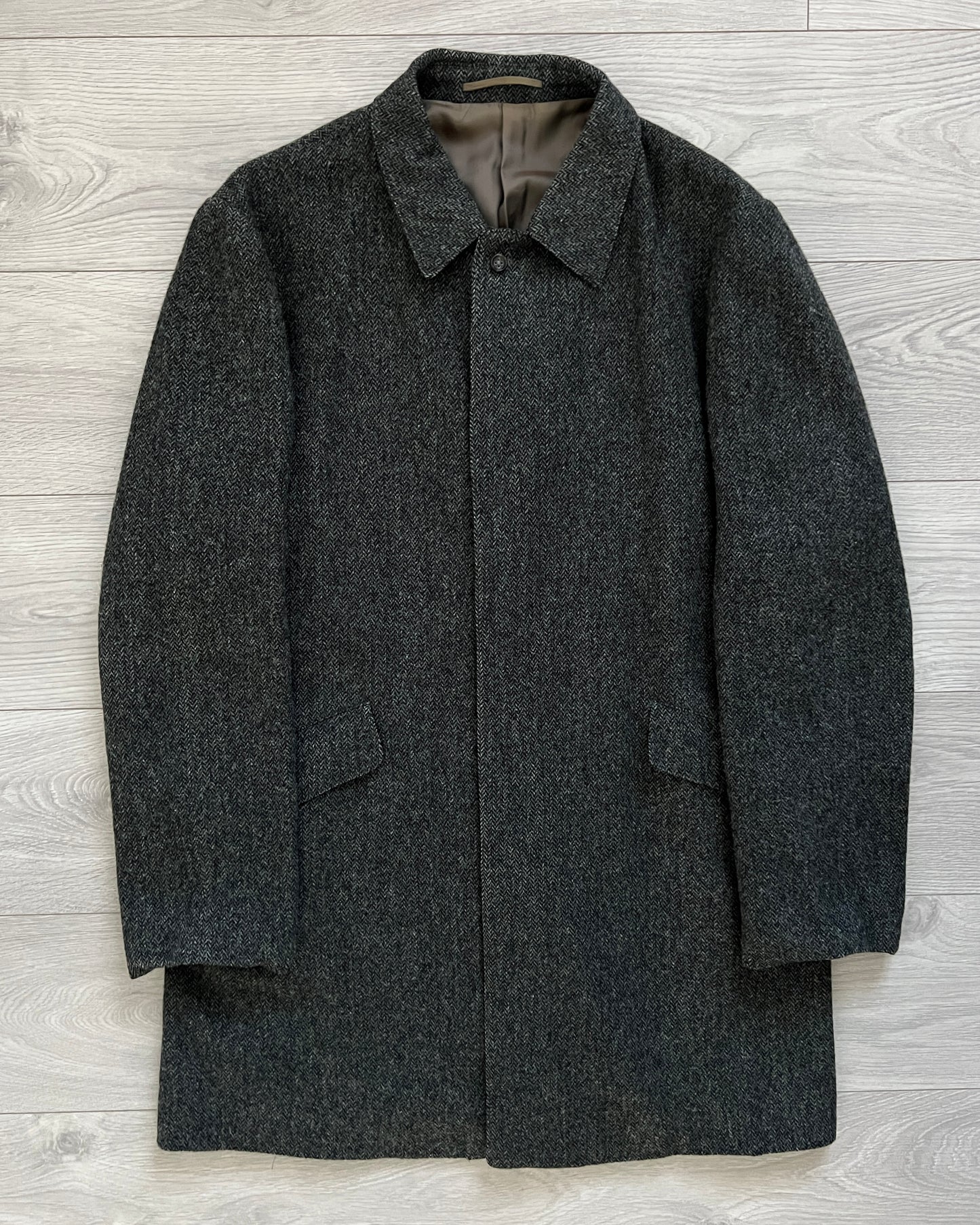 Jil Sander by Raf Simons Herringbone Wool Coat - Size L