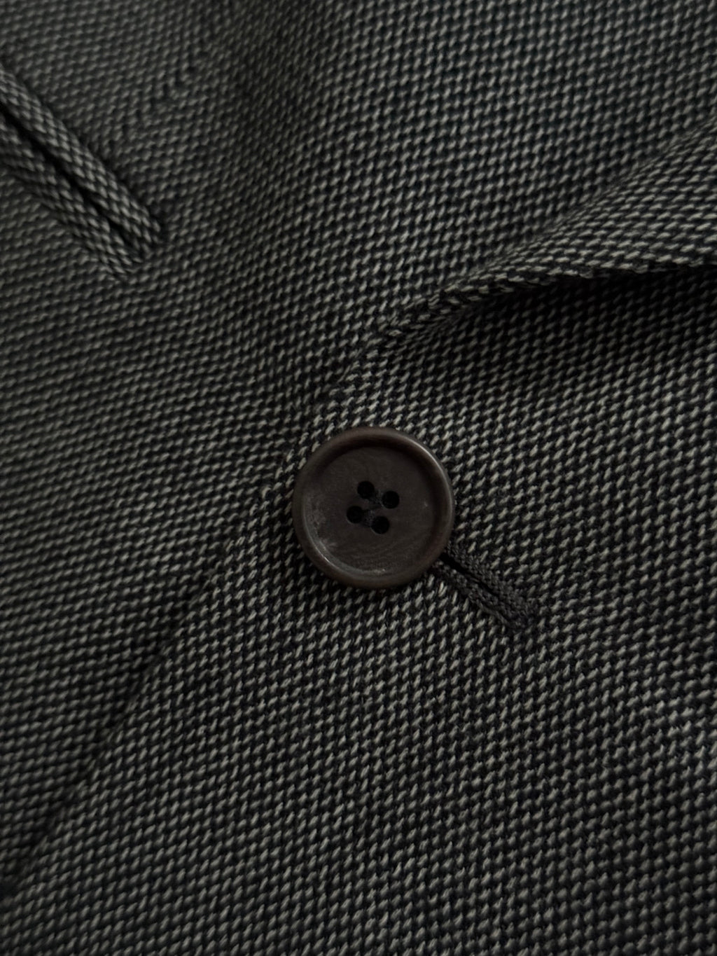 Giorgio Armani 1980s Double Breasted Pleated Wool Suit Textured Grey New - Size L Jacket / 32" Waist