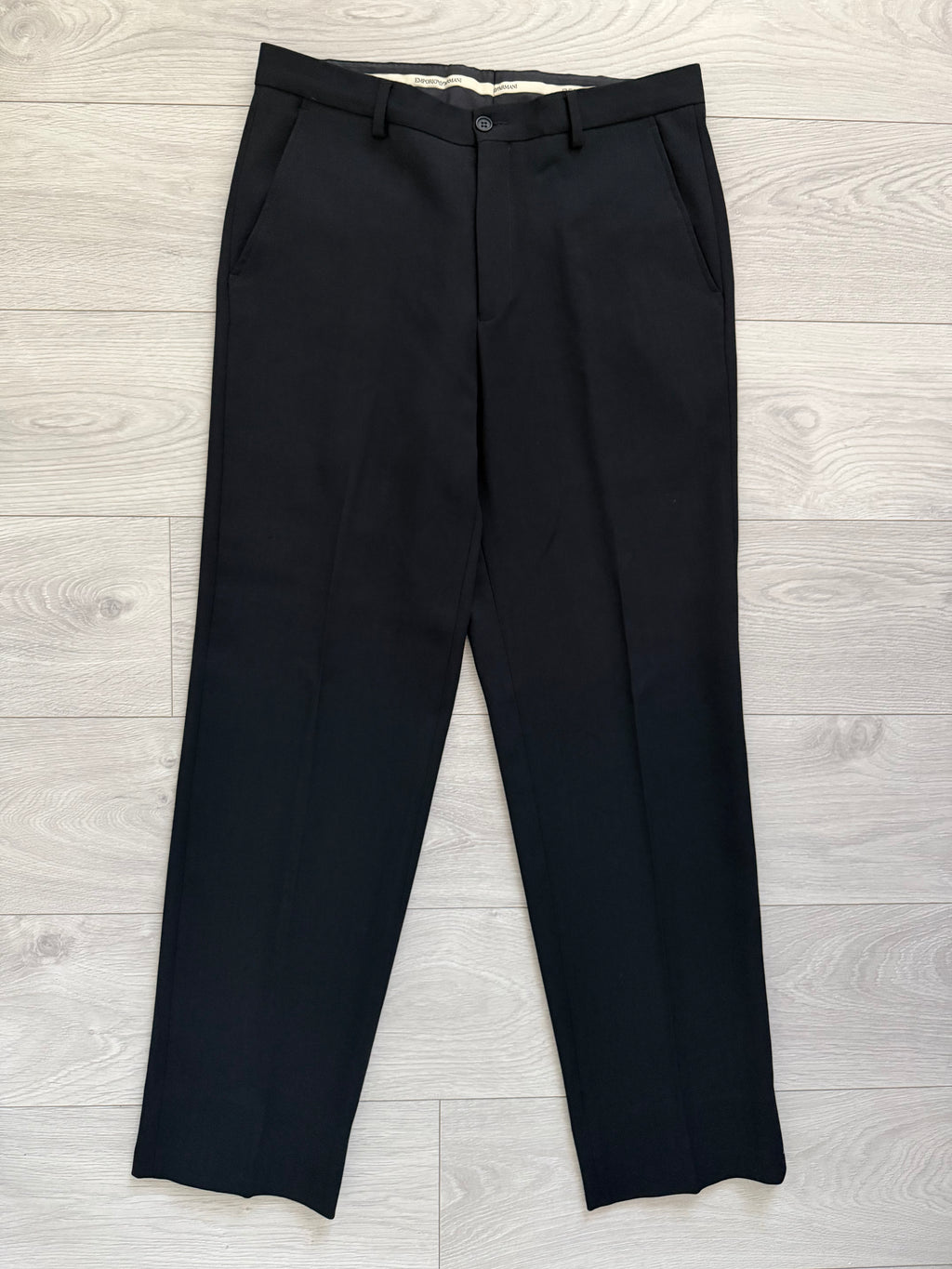 Emporio Armani 1990s 3B Black Draped Wool Suit - Size L Jacket / 34" Waist