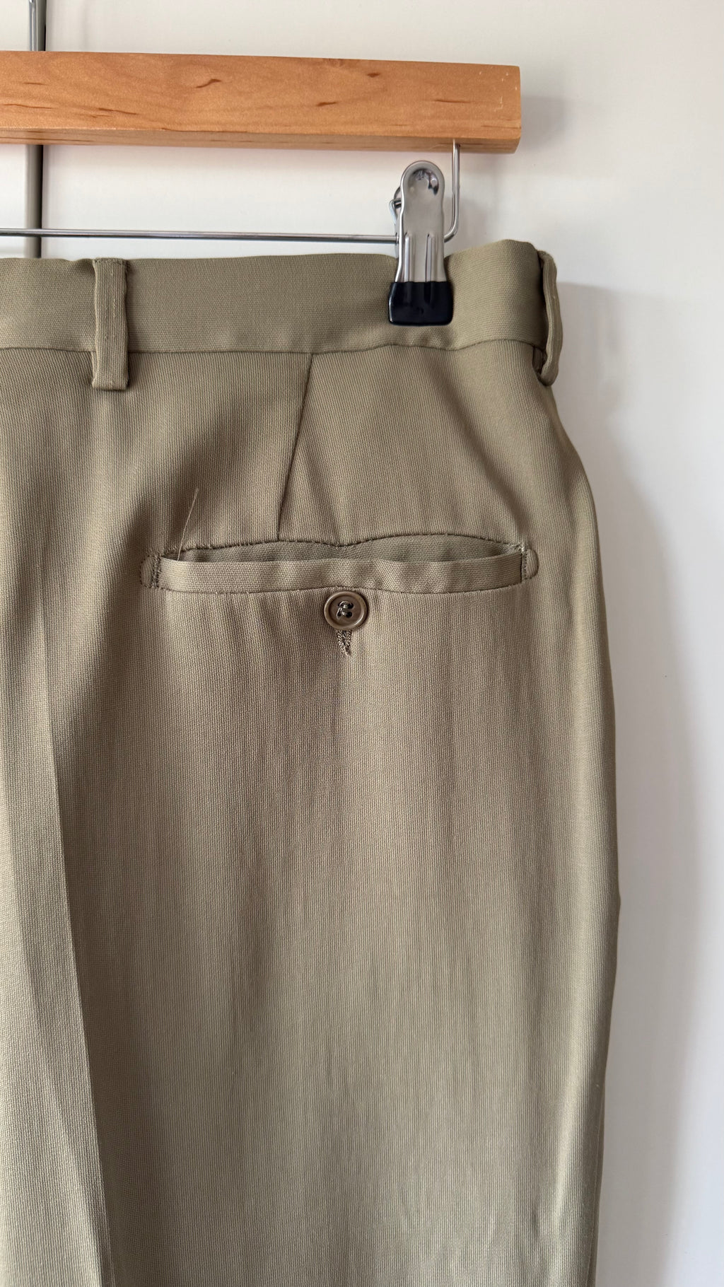 Emporio Armani AW1995 Nehru Collar Draped Khaki Taupe Suit - Size S Jacket / 30" Waist