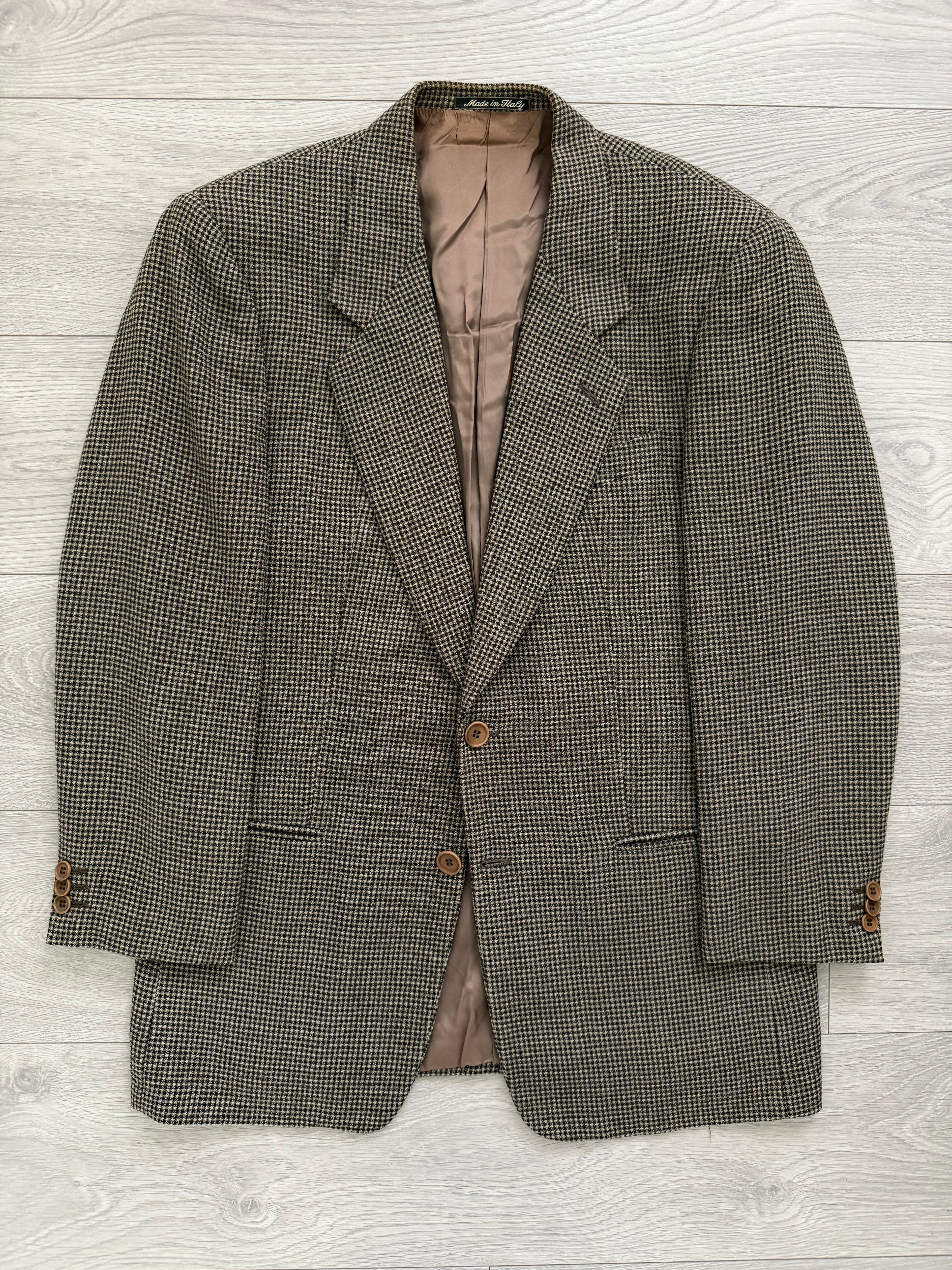 Giorgio Armani 1980s 2B Textured Wool Check Sports Jacket Blazer - Size M