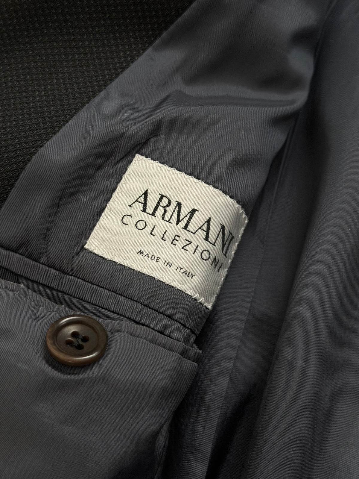 Armani 1990s Peaked Lapel Double Breasted Pleated Wool Silk Suit Dark Forest Green - Size L Jacket / 34" Waist