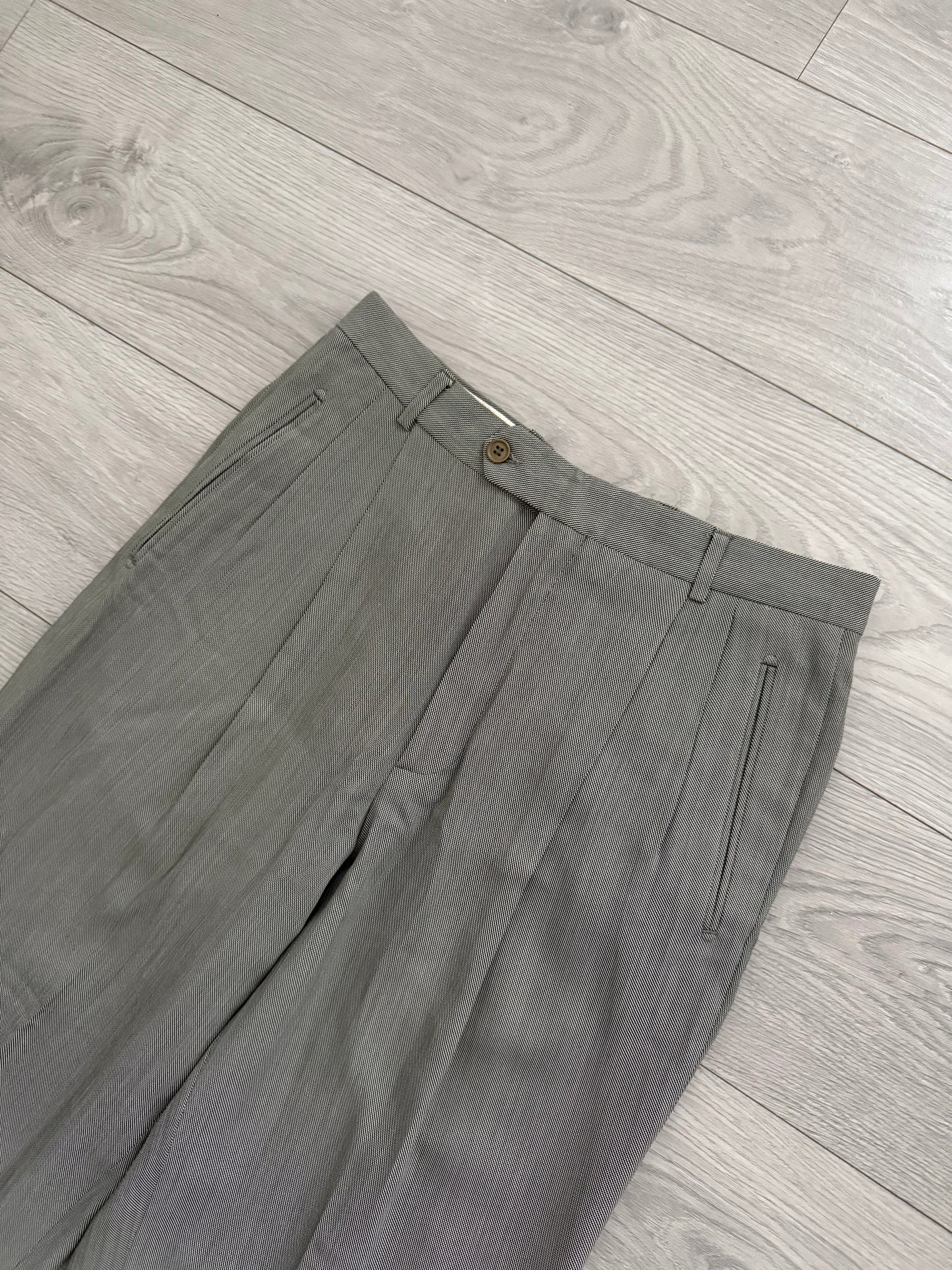 Emporio Armani 1990s Double-Breasted Wool Grey Suit - Size M Jacket / 30" Waist