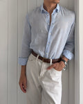 Giorgio Armani 1990s Blue Linen Shirt - Size S