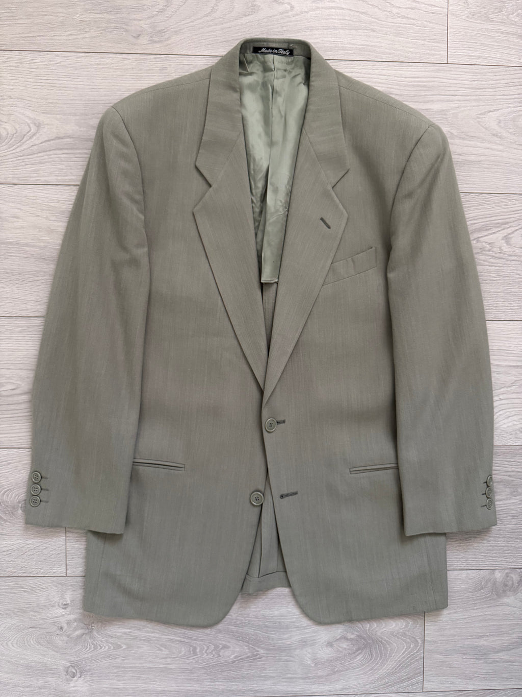 Emporio Armani 1980s 2B Taupe Siege Double-Pleat Wool Suit  - Size M Jacket / 31" Waist