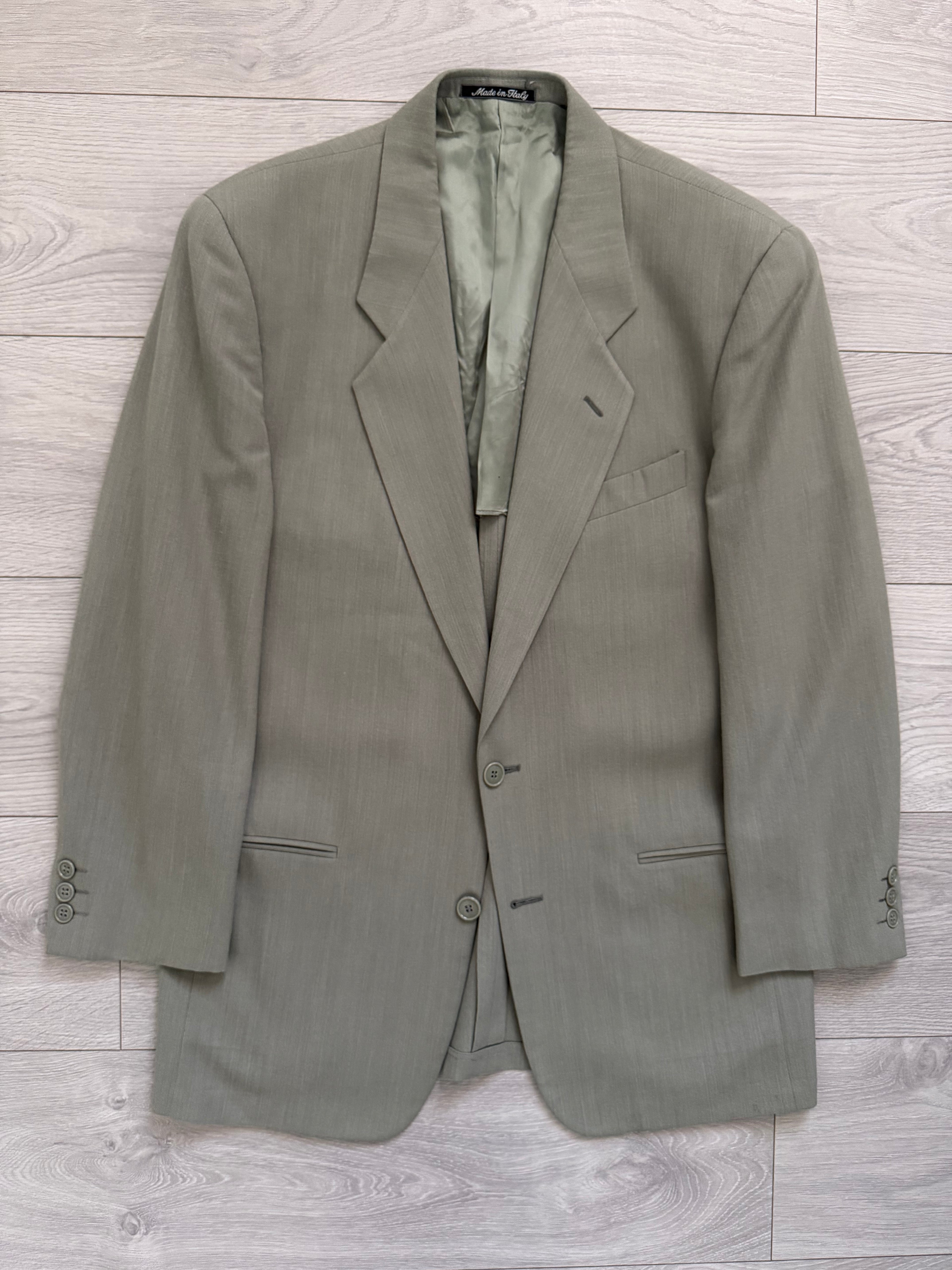 Emporio Armani 1980s 2B Taupe Siege Double-Pleat Wool Suit  - Size M Jacket / 31" Waist