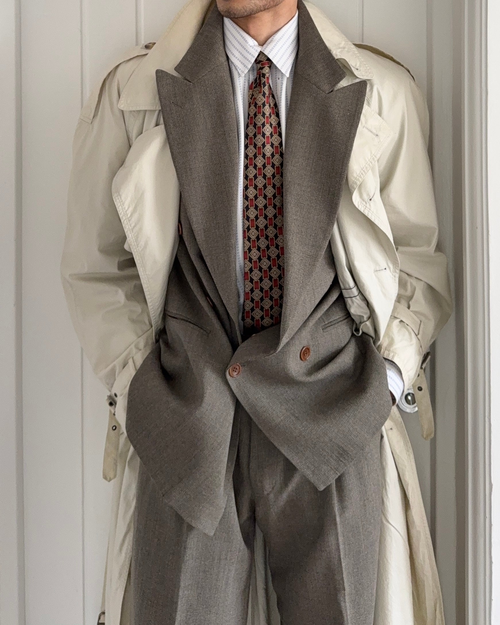 1980s Vintage Trench Coat Made in Germany - Size L