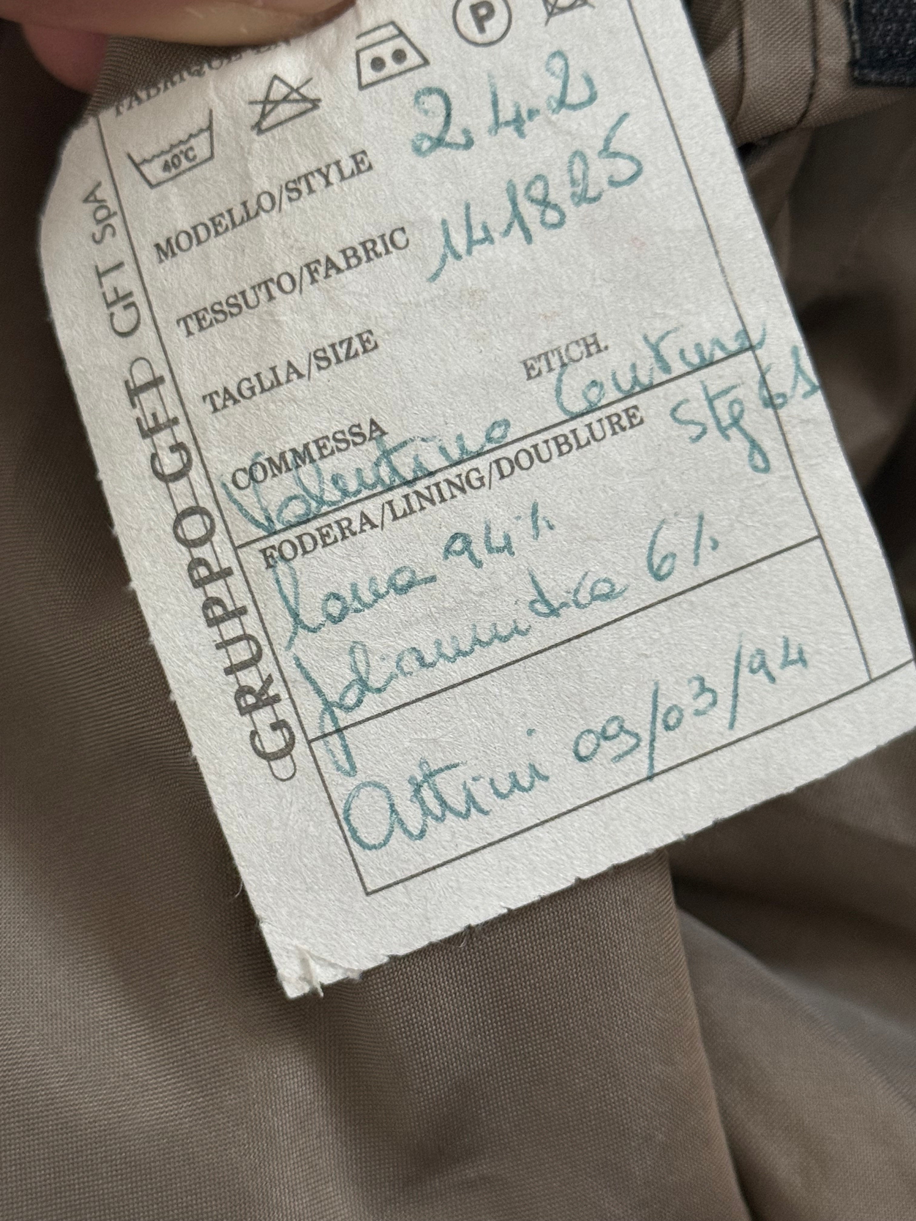 Valentino Couture 1980s 3B Draped Taupe Beige Wool Sports Blazer Jacket - Size XL