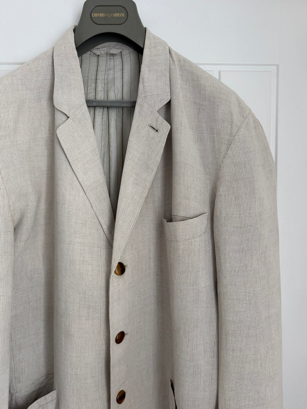 Emporio Armani 1990s 3B Linen Sport Jacket Blazer - Size L