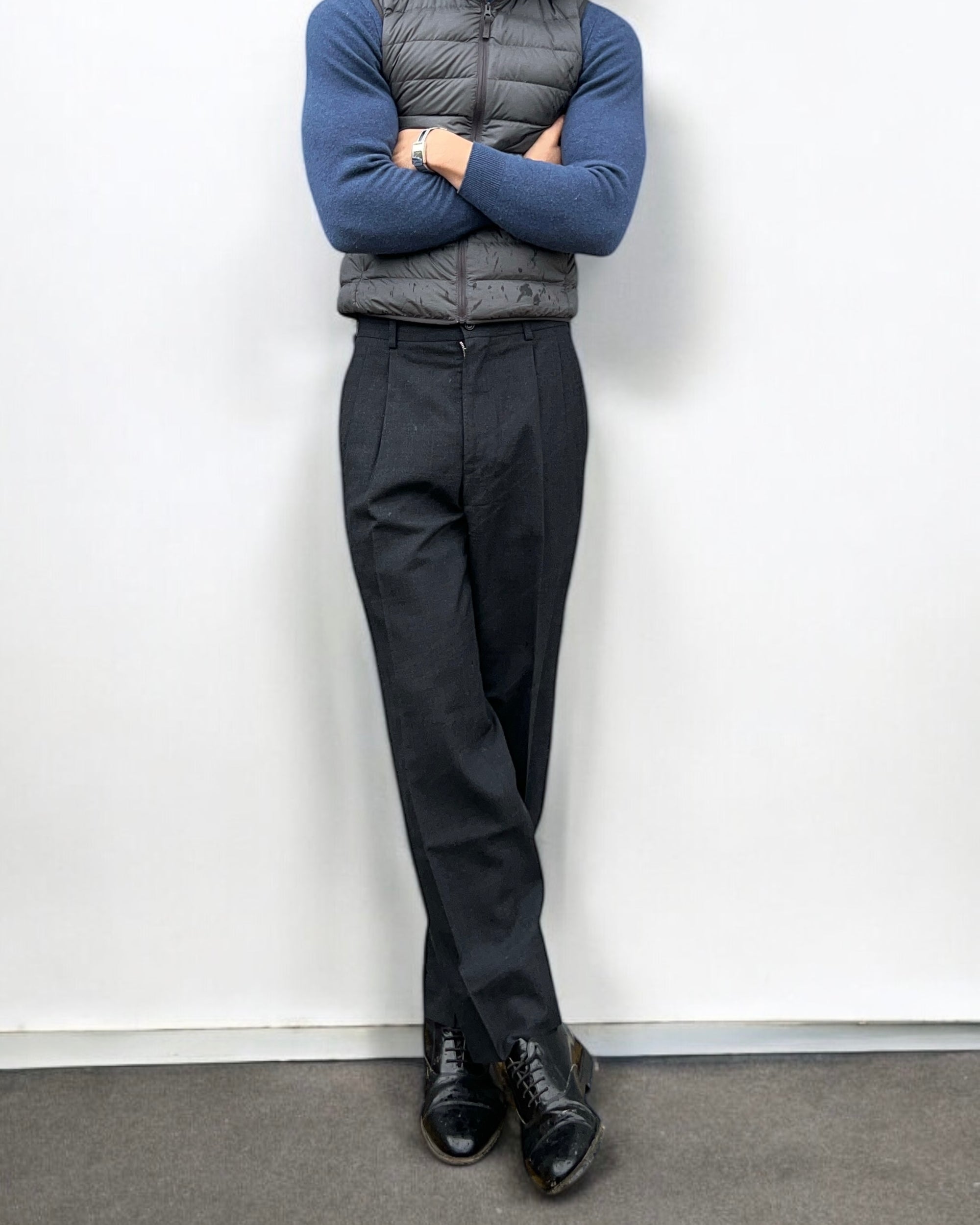 Comme Des Garcons Homme 2003 Double Pleat Textured Pants - Size 30