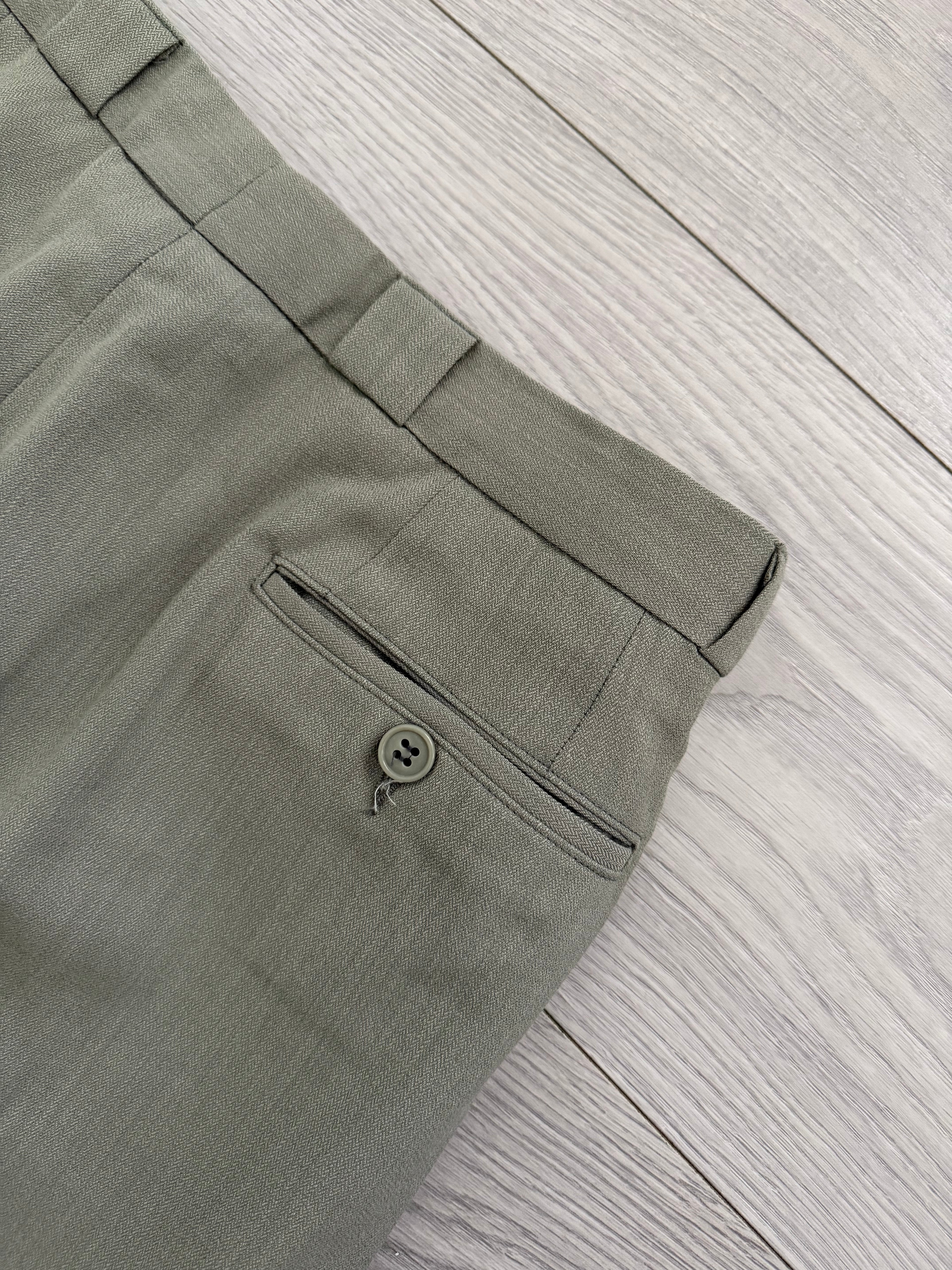 Emporio Armani 1980s 2B Taupe Siege Double-Pleat Wool Suit  - Size M Jacket / 31" Waist