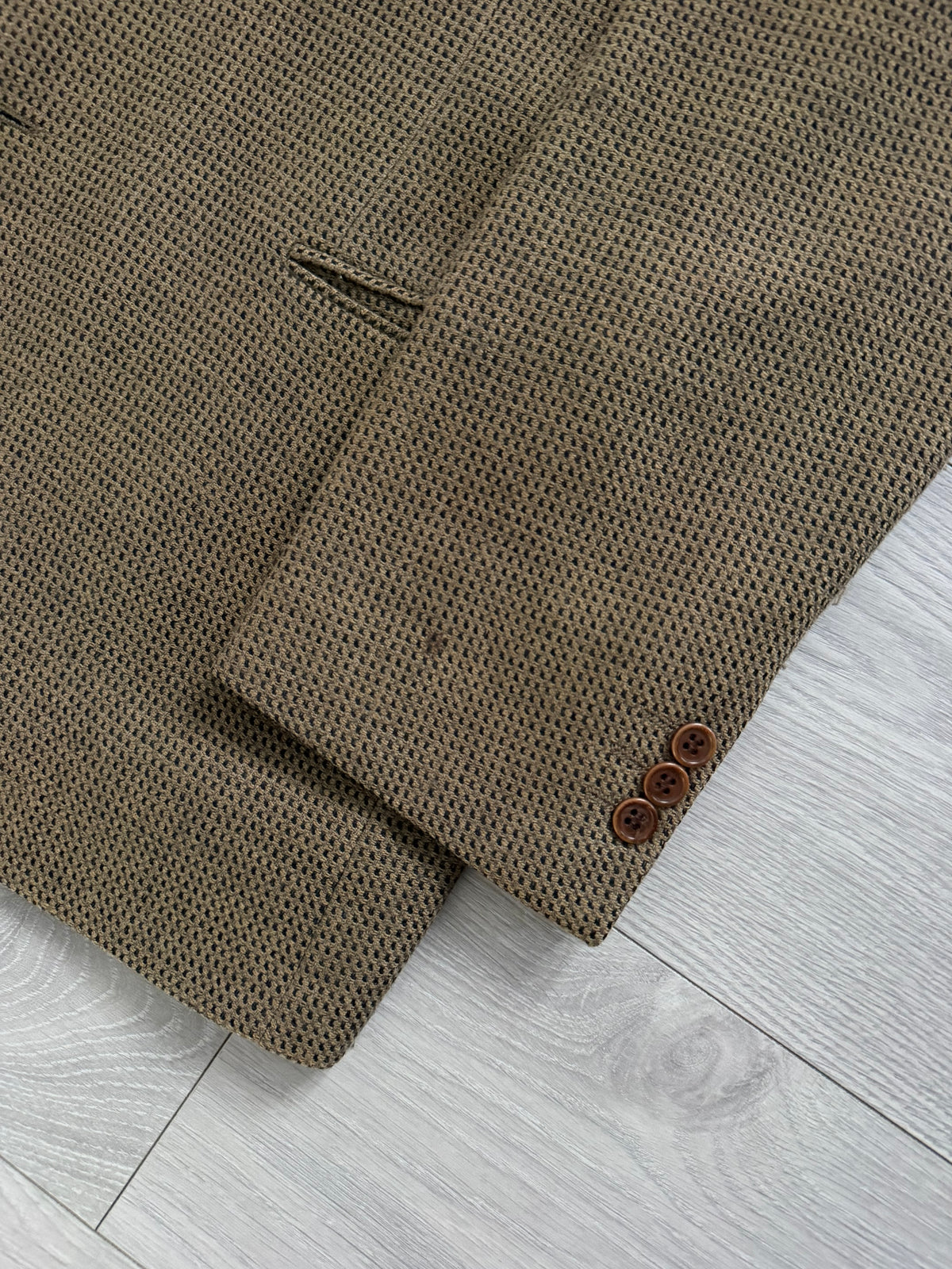 Mani Giorgio Armani 1980s Rolled 3B Wool Textured Sport Jacket Blazer - Size XL