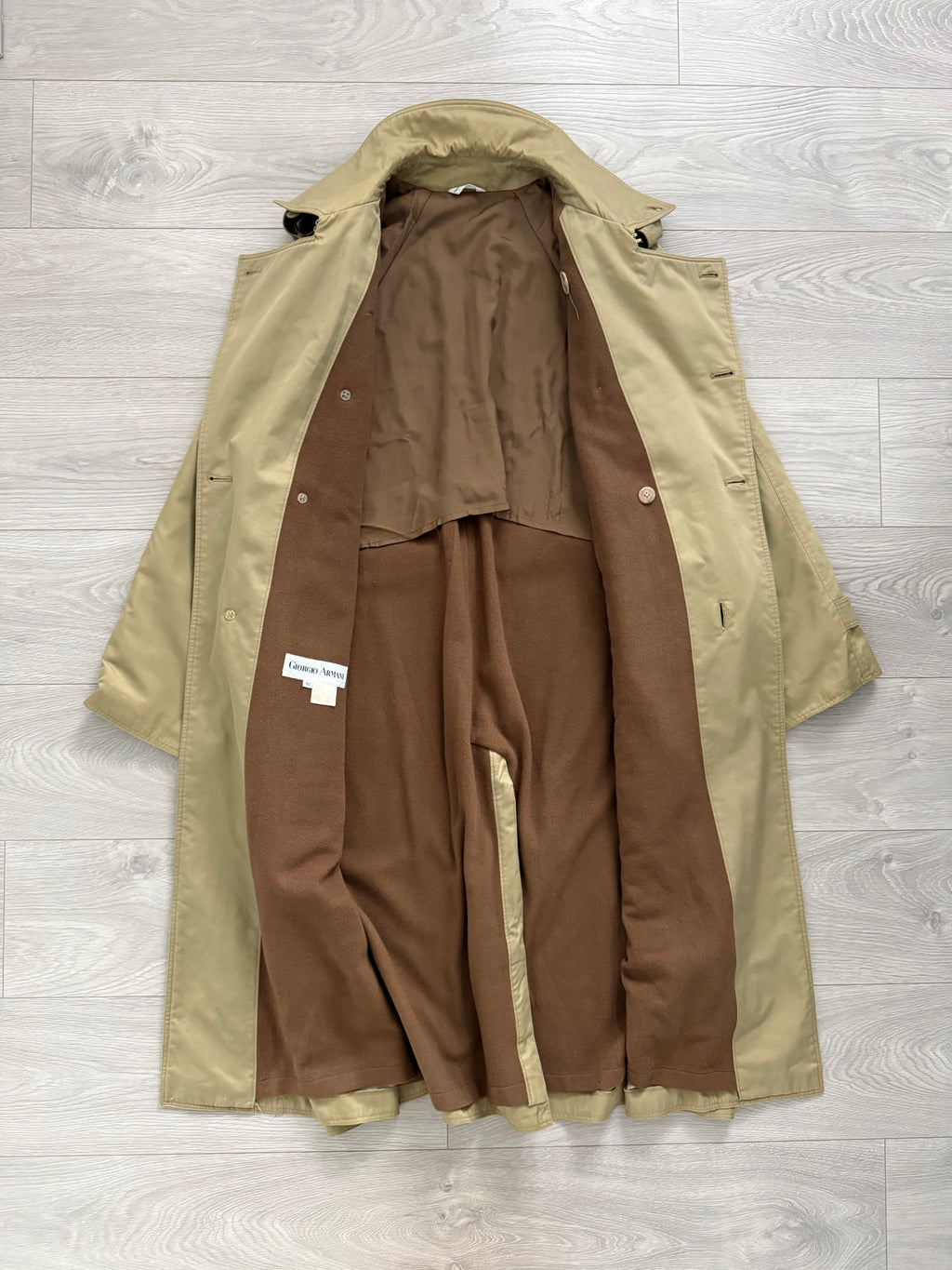 Giorgio Armani Mainline 1980s Military Trench Coat - Size L